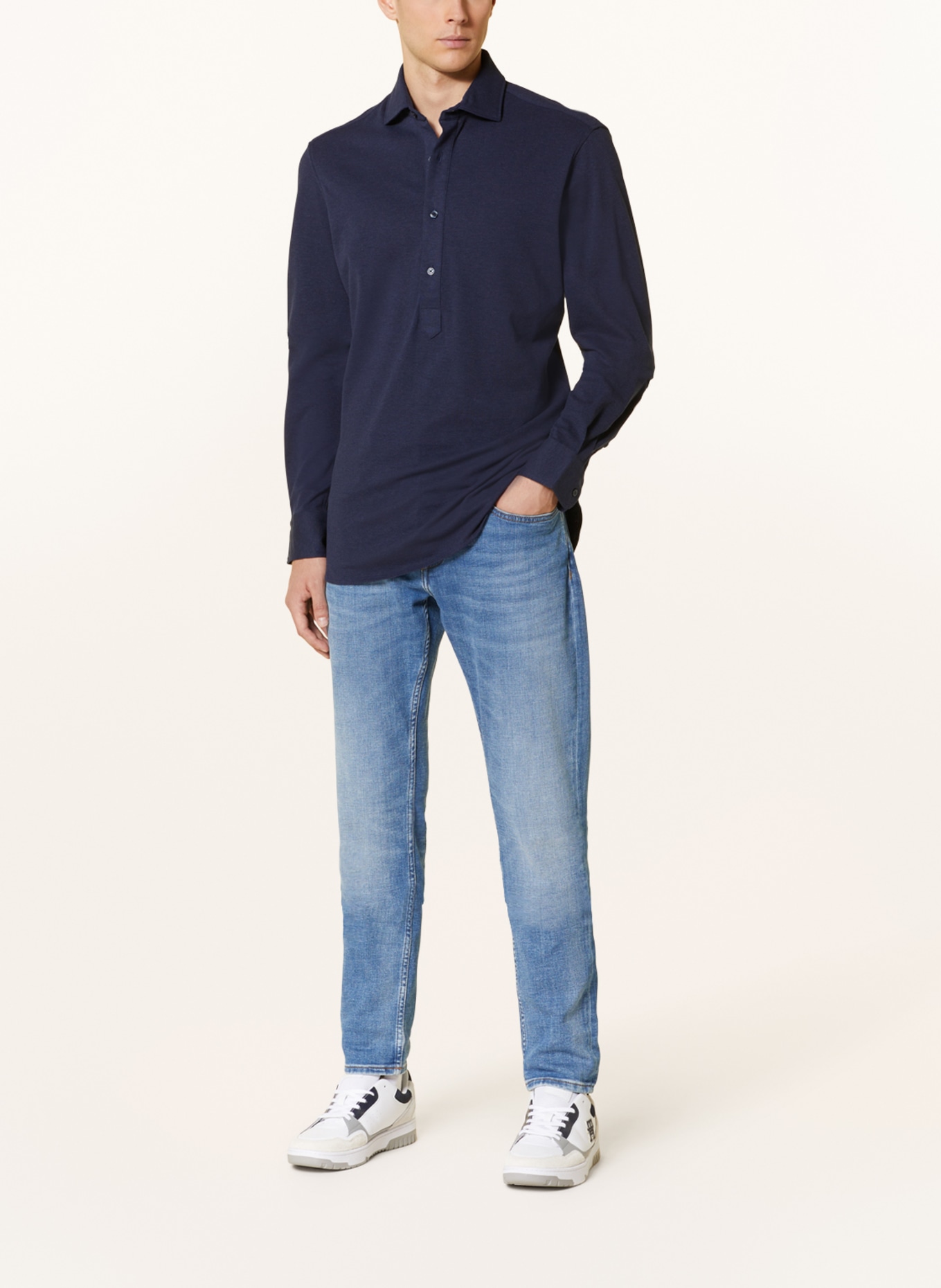 TOMMY HILFIGER Piqué-Hemd Regular Fit, Farbe: DUNKELBLAU (Bild 2)