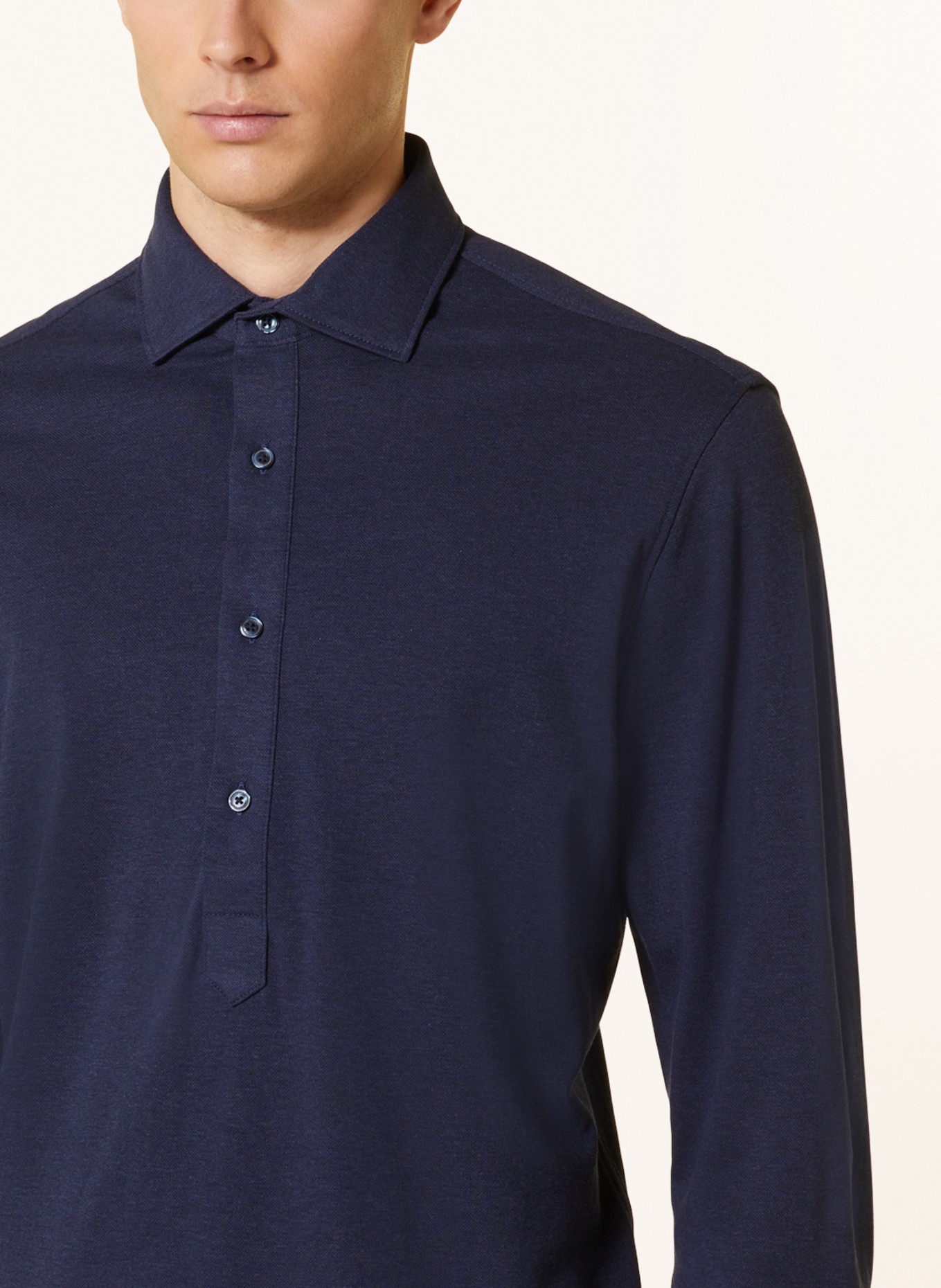 TOMMY HILFIGER Piqué shirt regular fit, Color: DARK BLUE (Image 4)