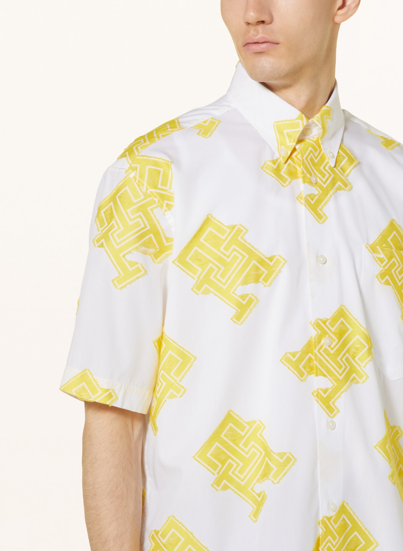 TOMMY HILFIGER Short sleeve shirt Archive Fit, Color: CREAM/ YELLOW (Image 4)
