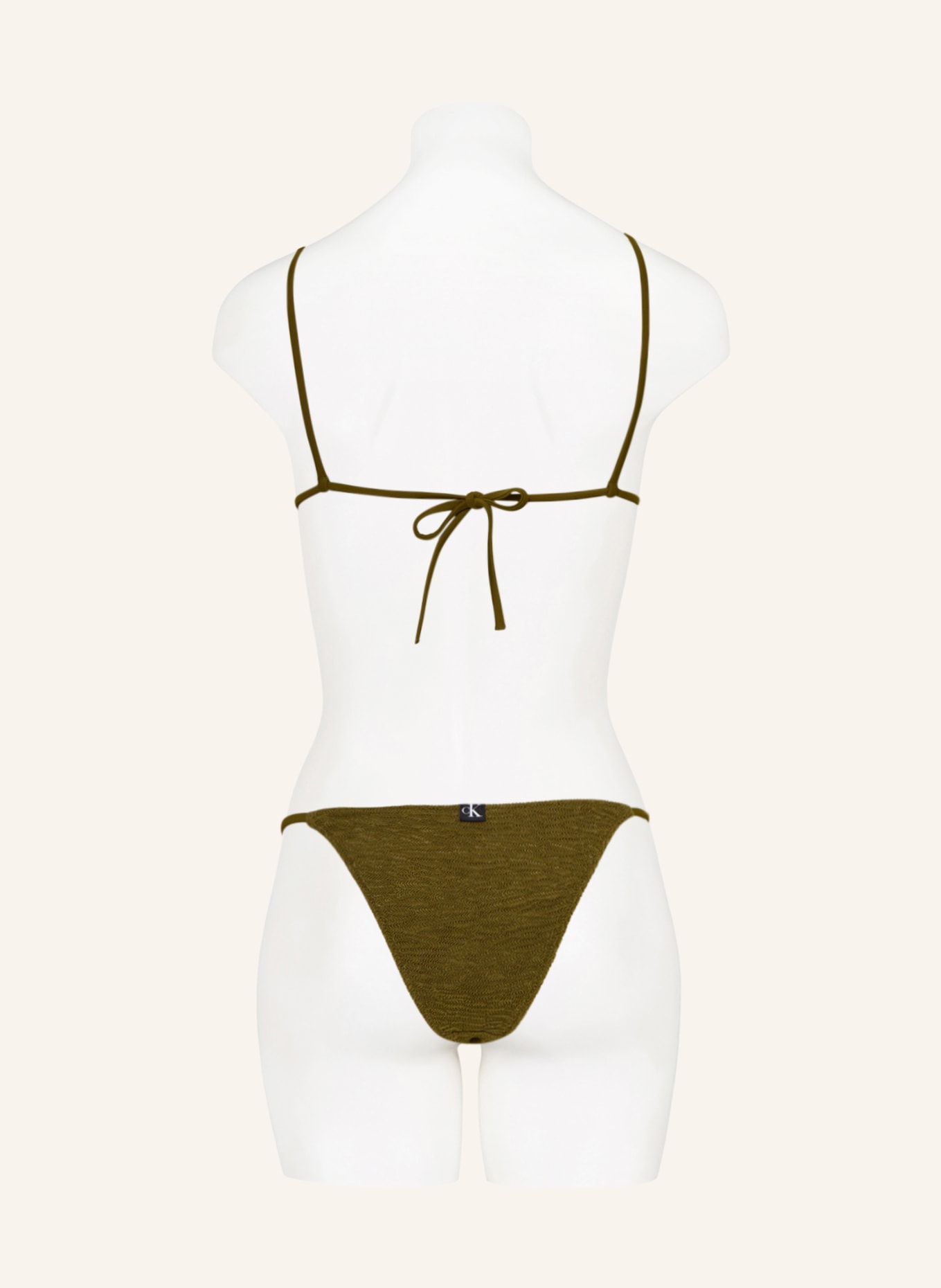 Calvin Klein Bralette bikini top CK TEXTURE, Color: KHAKI (Image 3)