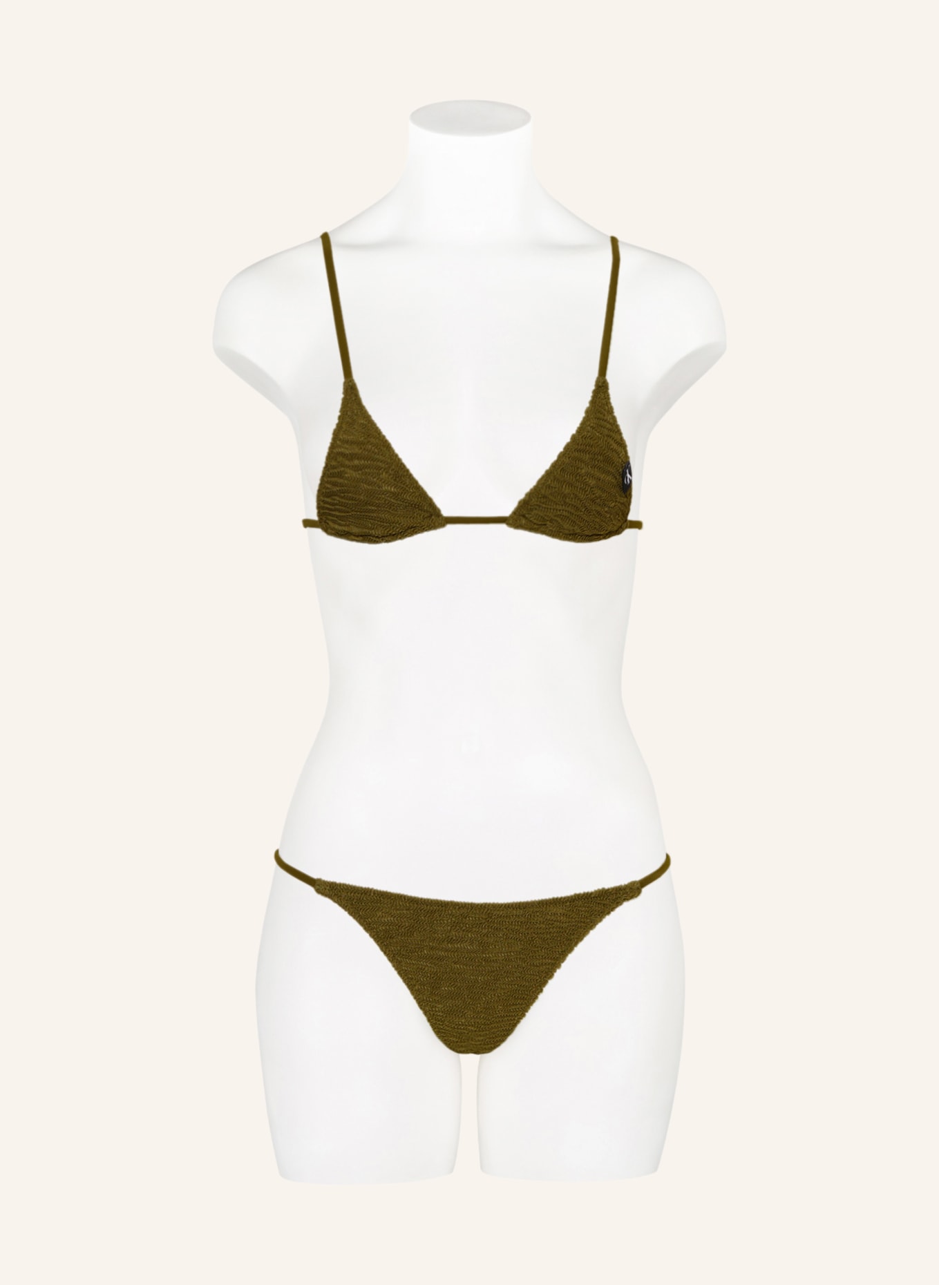 Calvin Klein Triangle bikini top CK TEXTURE, Color: KHAKI (Image 2)