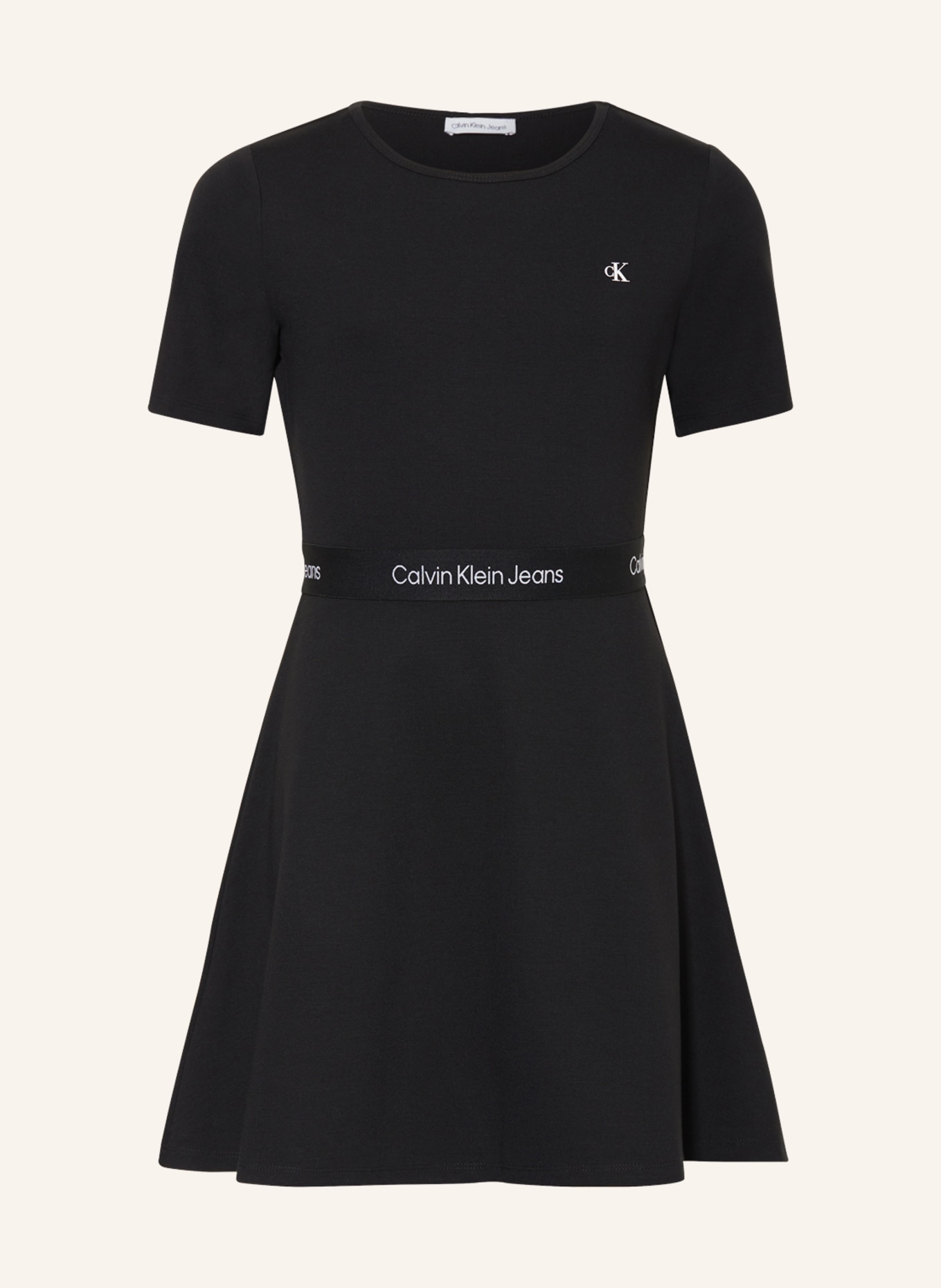 Calvin Klein Jerseykleid, Farbe: SCHWARZ/ WEISS (Bild 1)
