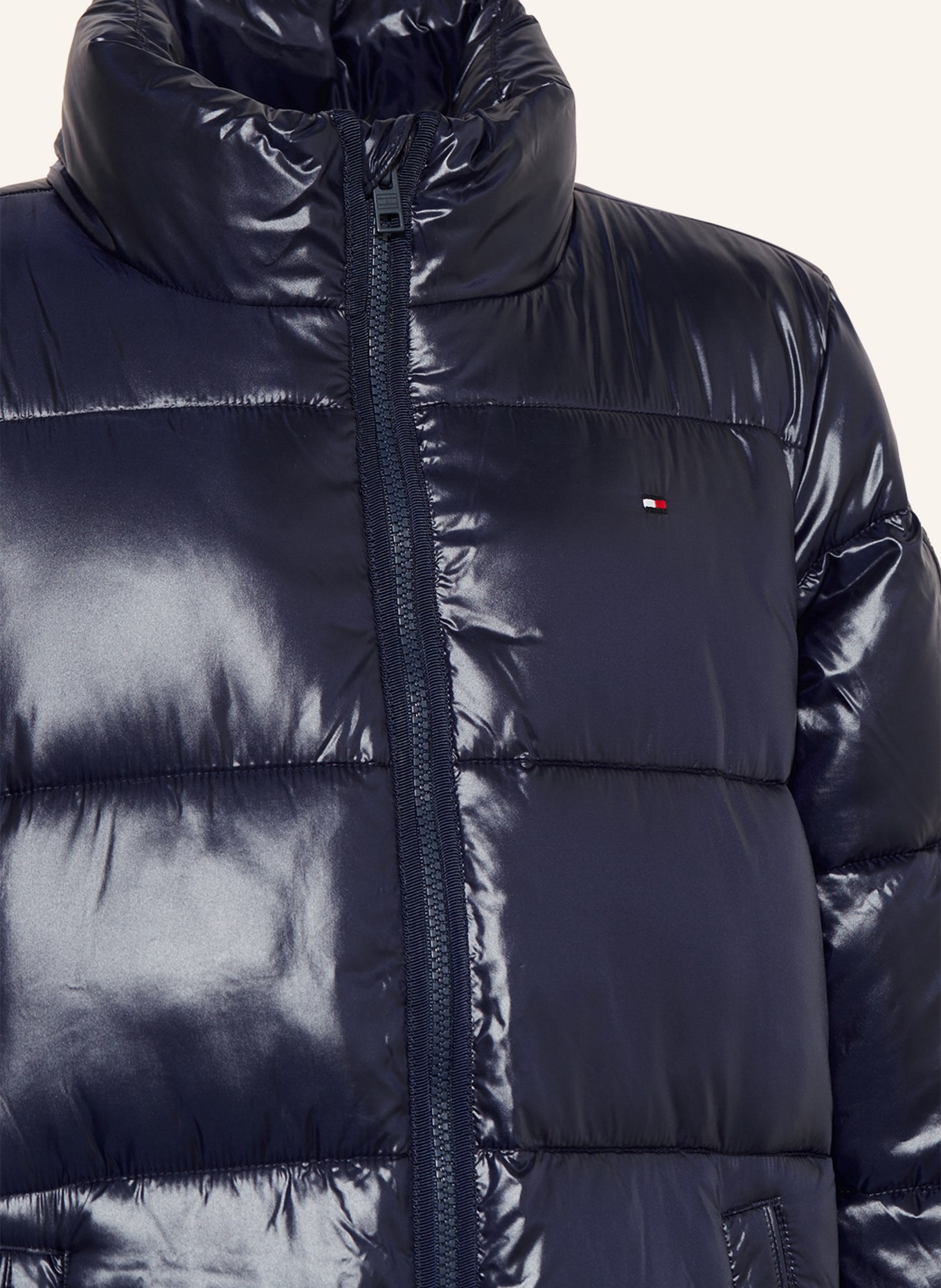 TOMMY HILFIGER Steppmantel GLOSSY: DUNKELBLAU