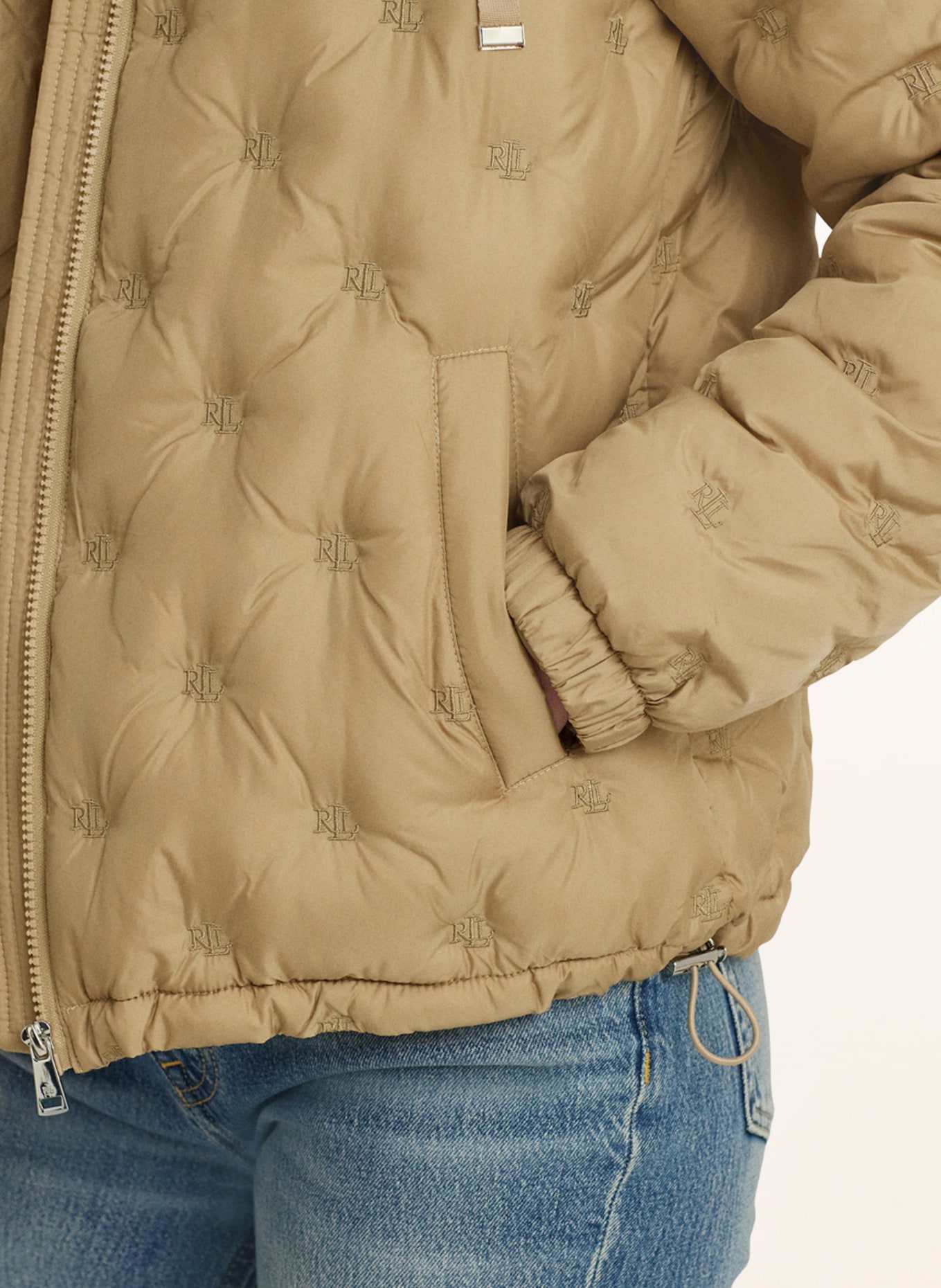 LAUREN RALPH LAUREN Quilted jacket with embroidery, Color: BEIGE (Image 5)