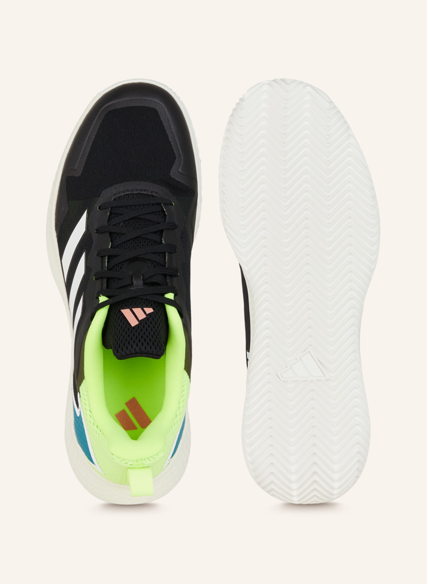 adidas Tennisschuhe DEFIANT SPEED CLAY, Farbe: SCHWARZ/ GELB/ PETROL (Bild 5)