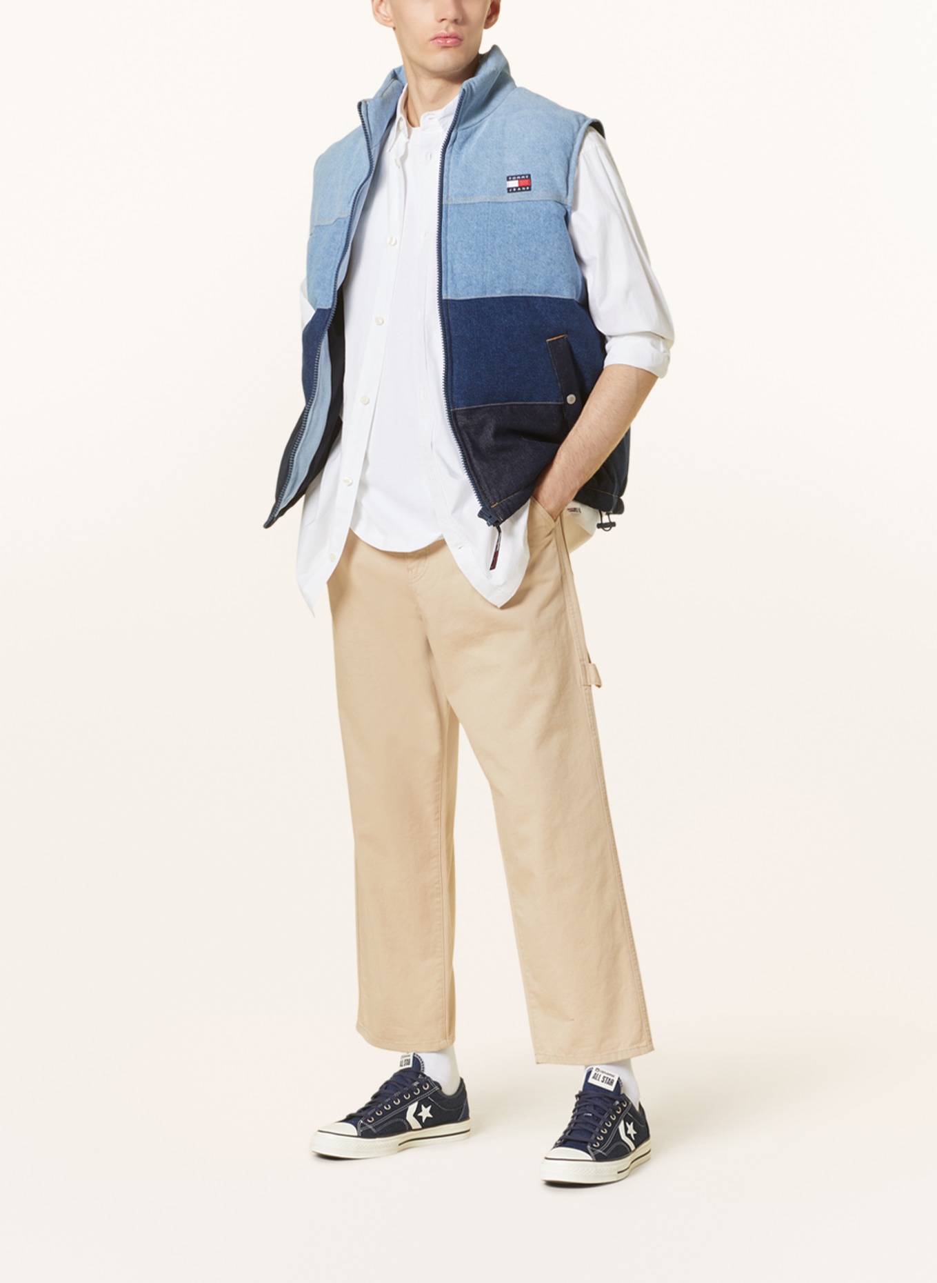 TOMMY JEANS Steppweste: DUNKELBLAU / BLAU / HELLBLAU