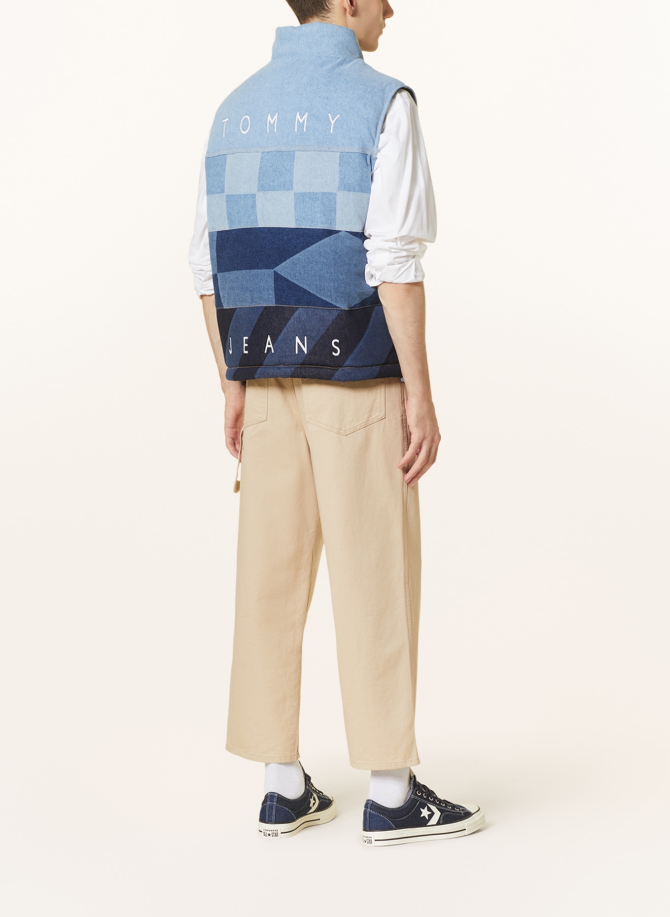 TOMMY JEANS Steppweste: DUNKELBLAU / BLAU / HELLBLAU