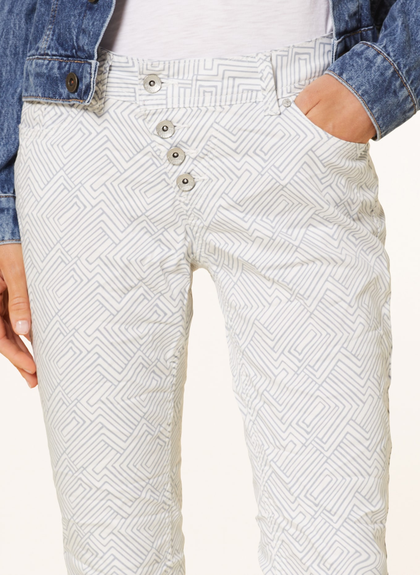 Buena Vista 7/8 trousers MALIBU, Color: WHITE/ LIGHT BLUE (Image 5)