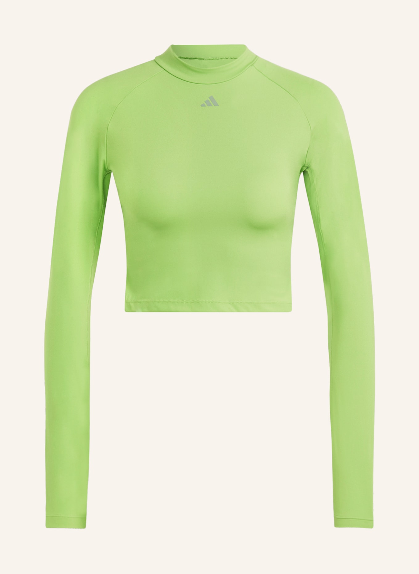 adidas Cropped tričko s dlouhým rukávem HIIT se síťovinou, Barva: NEONOVĚ ZELENÁ (Obrázek 1)