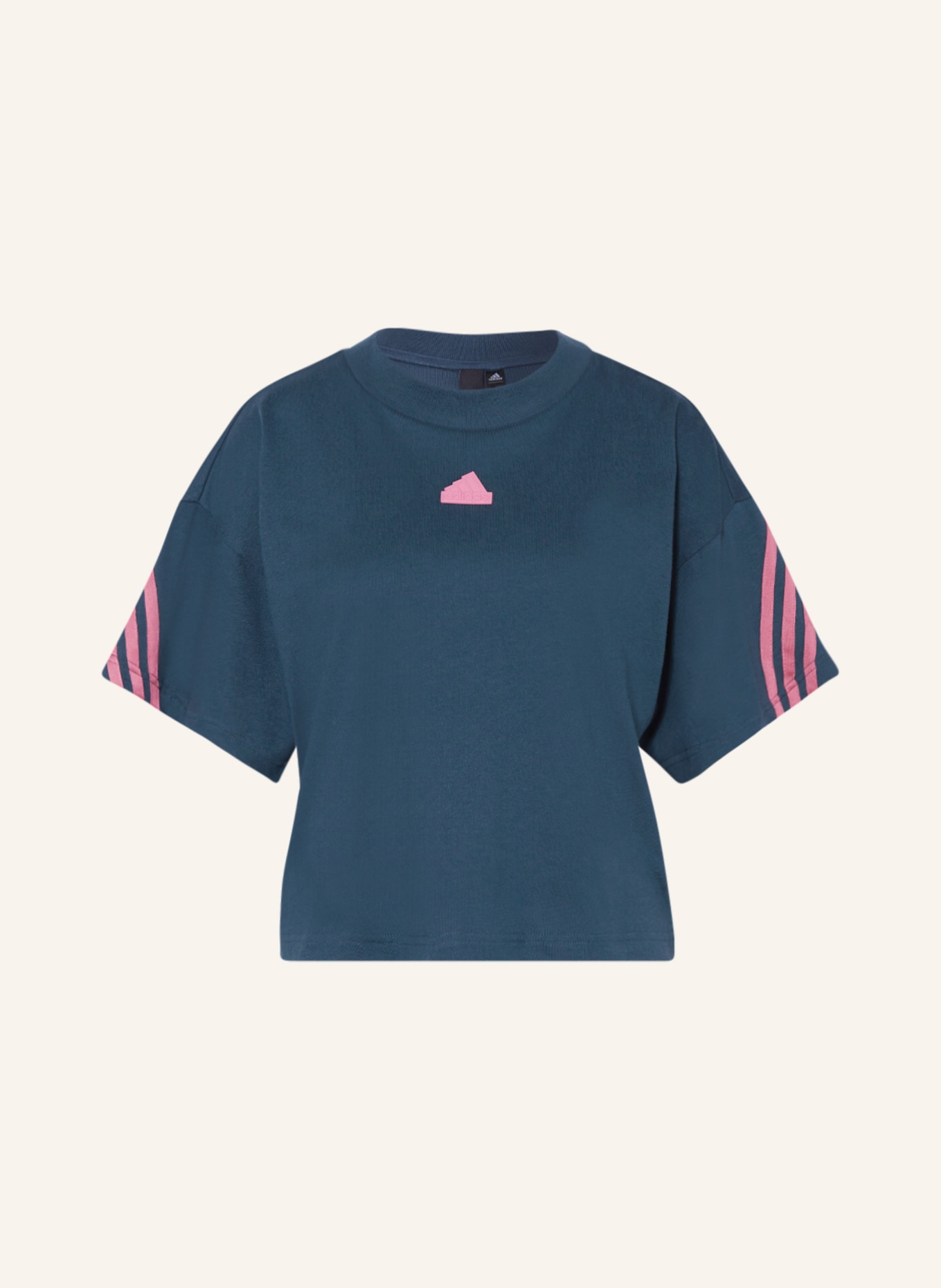 adidas T-shirt FUTURE ICONS, Kolor: PETROL/ MOCNORÓŻOWY (Obrazek 1)