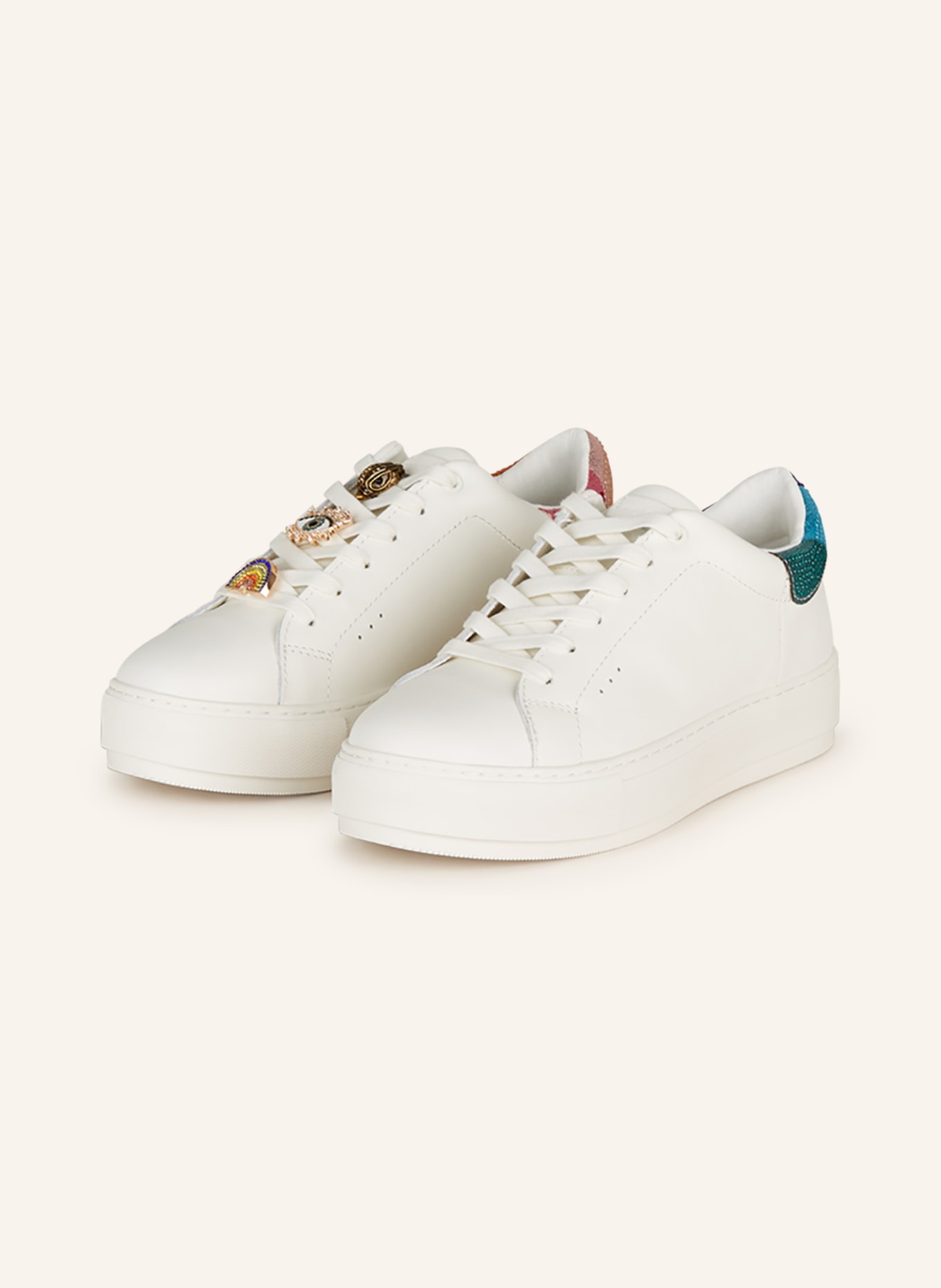 KURT GEIGER Sneakers LANEY EAGLE with decorative gems, Color: WHITE/ PINK (Image 1)
