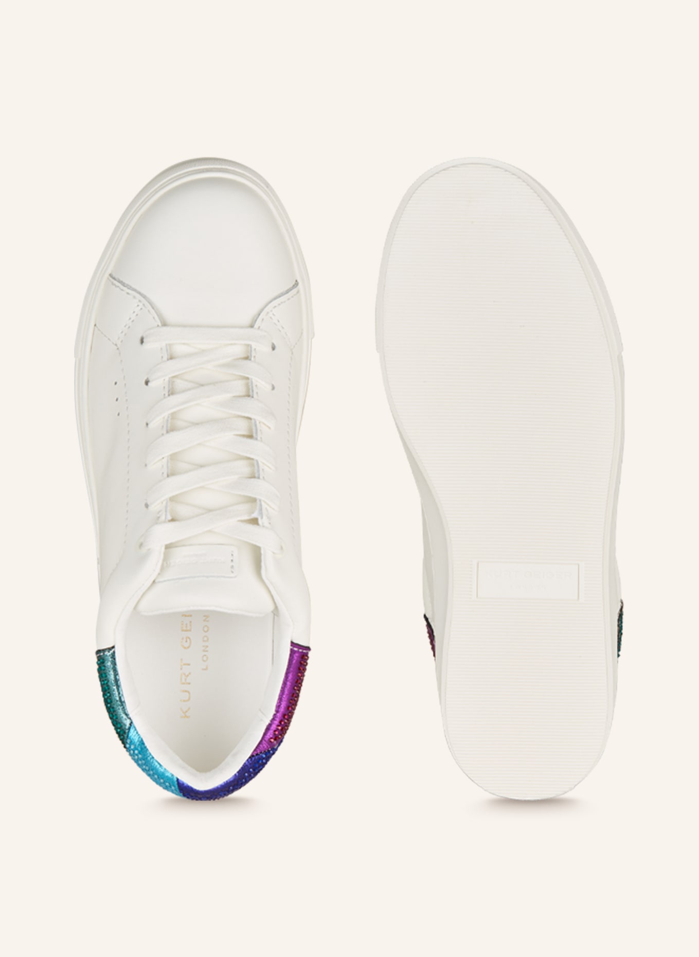 KURT GEIGER Sneakers LANEY EAGLE with decorative gems, Color: WHITE/ PINK (Image 5)