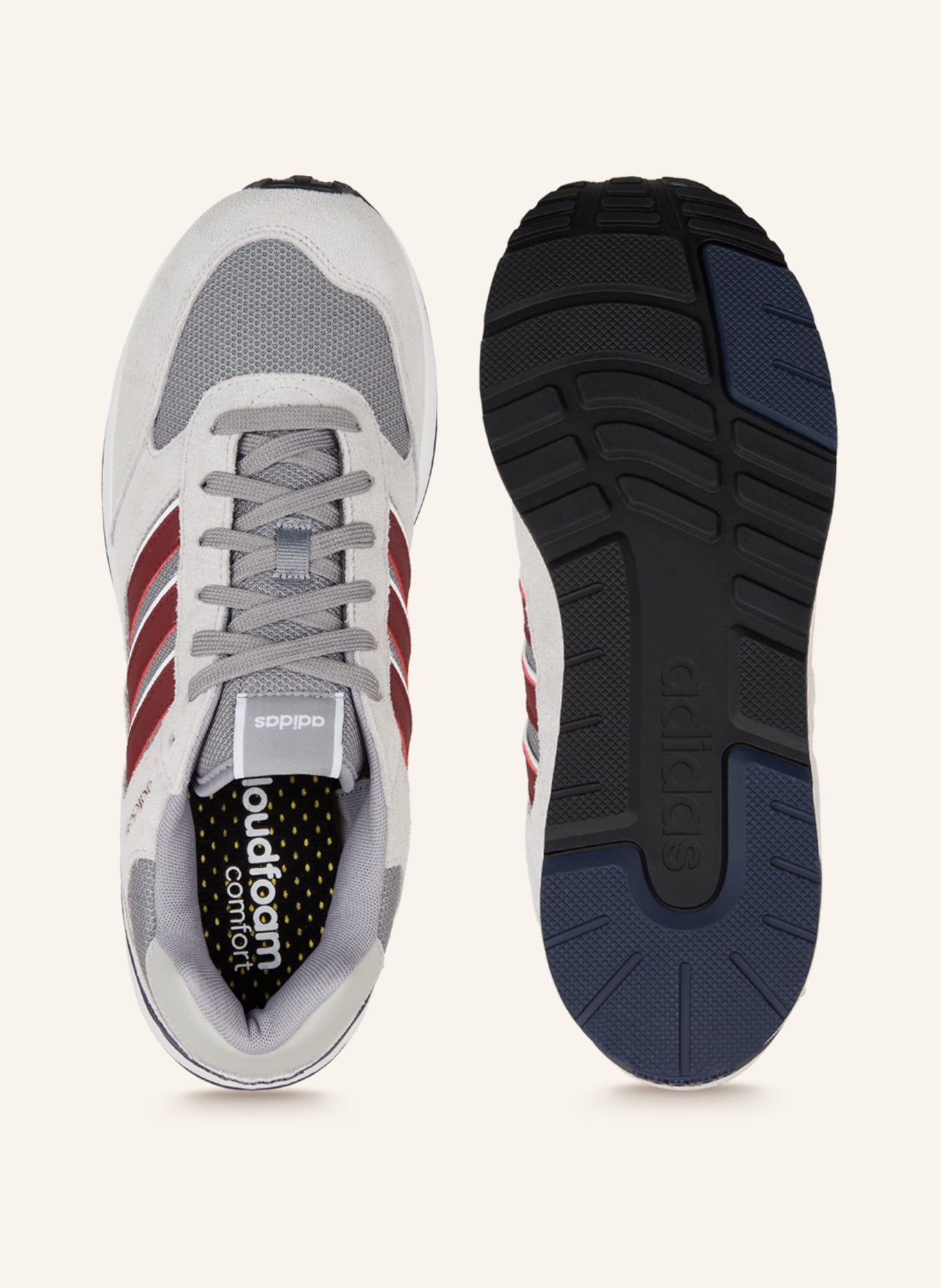 adidas Sneaker RUN 80S, Farbe: HELLGRAU/ GRAU/ DUNKELROT (Bild 5)