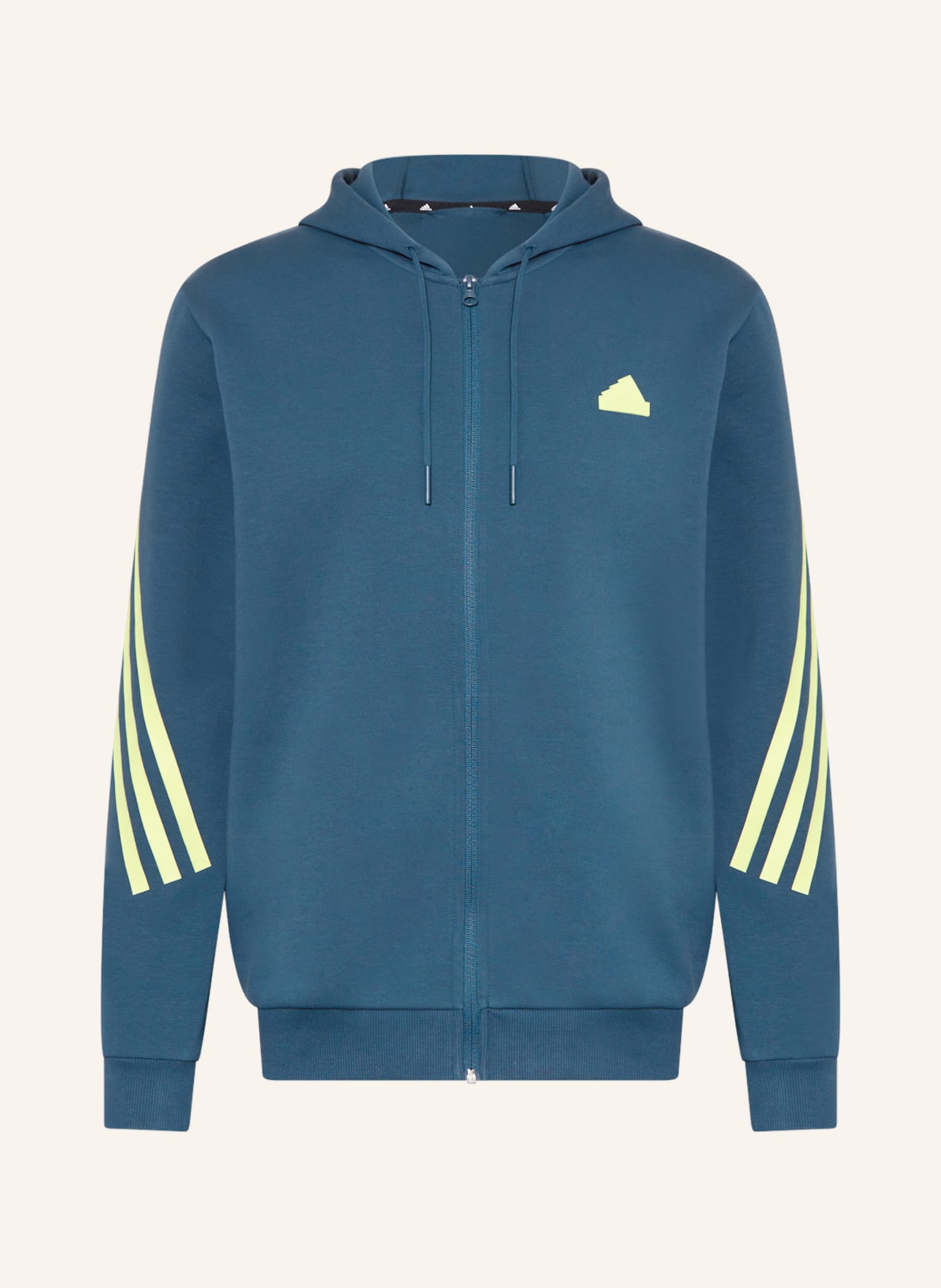 adidas Sweat jacket FUTURE ICONS, Color: TEAL/ NEON YELLOW (Image 1)