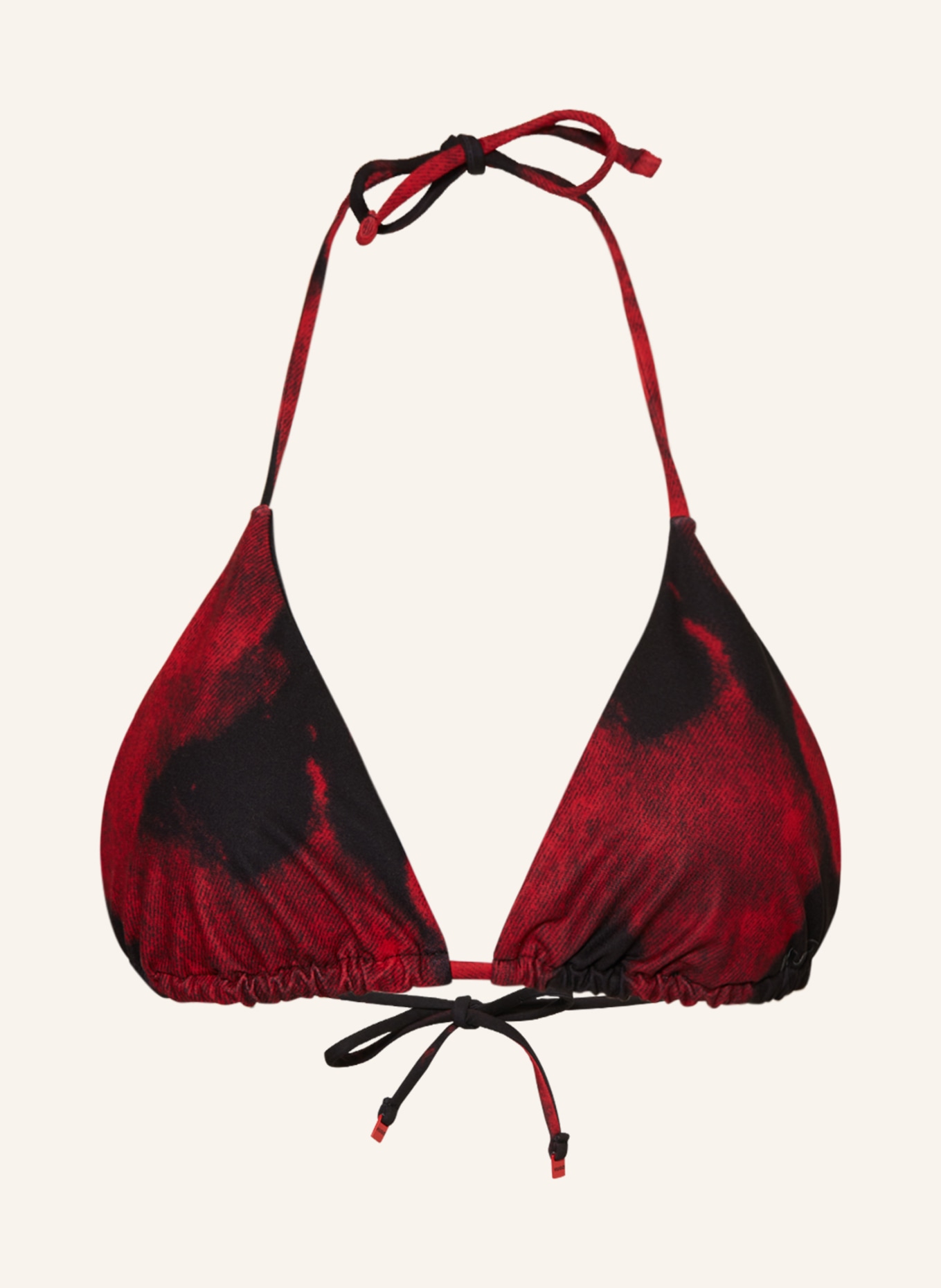 HUGO Triangel-Bikini-Top TIE DYE, Farbe: ROT/ SCHWARZ (Bild 1)