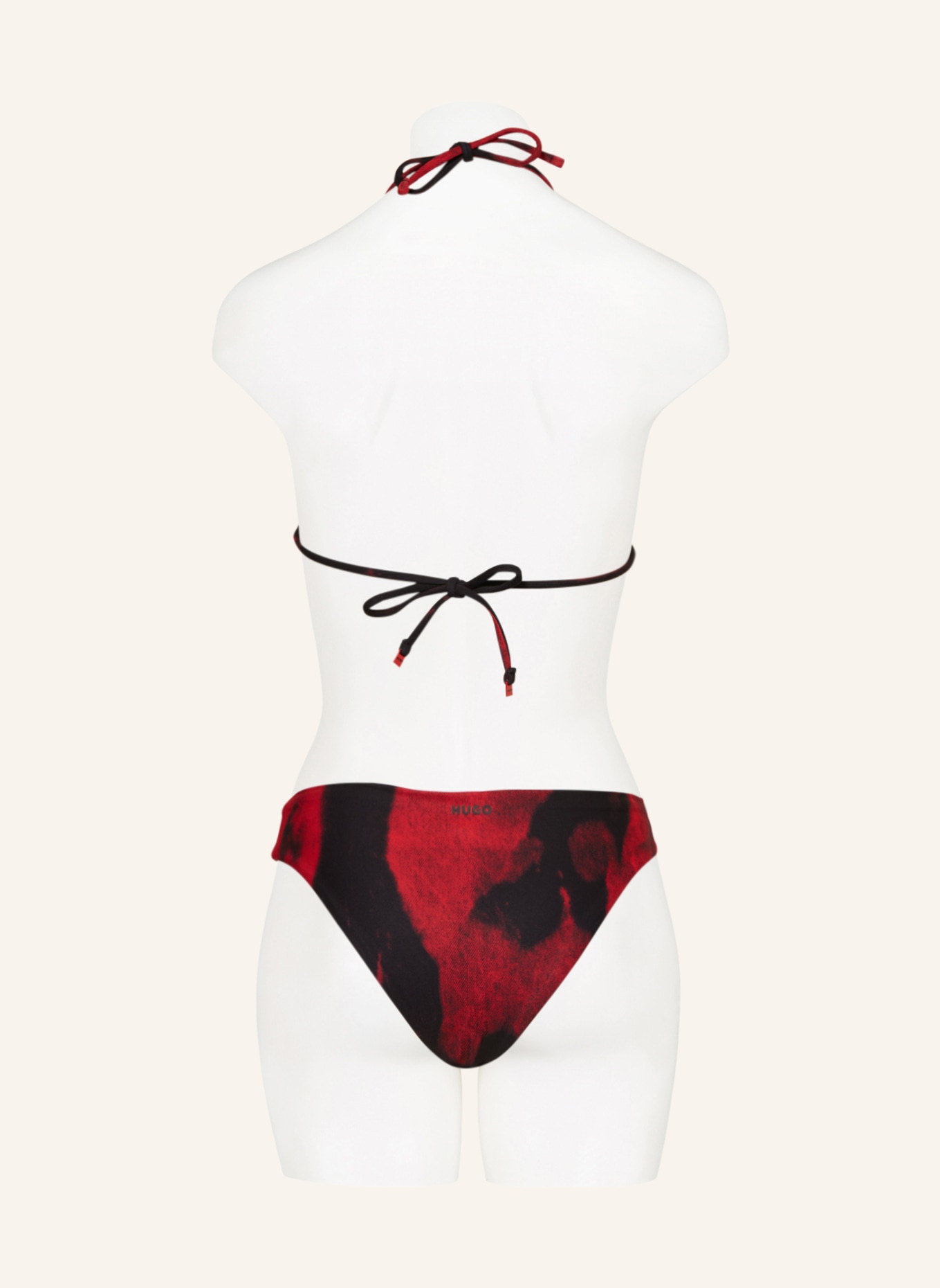HUGO Triangel-Bikini-Top TIE DYE, Farbe: ROT/ SCHWARZ (Bild 3)