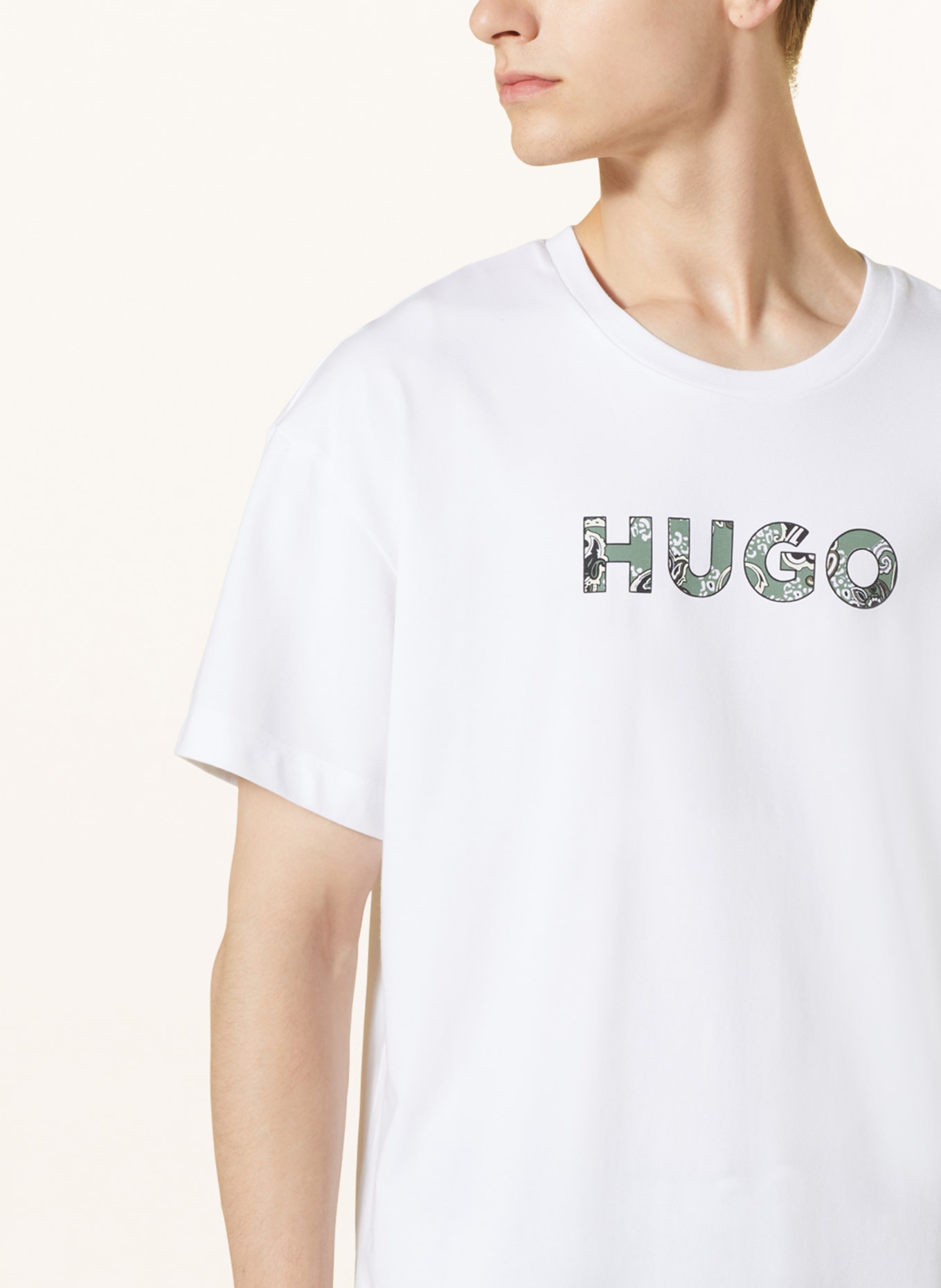 HUGO Pajama shirt, Color: WHITE/ GREEN/ BLACK (Image 4)