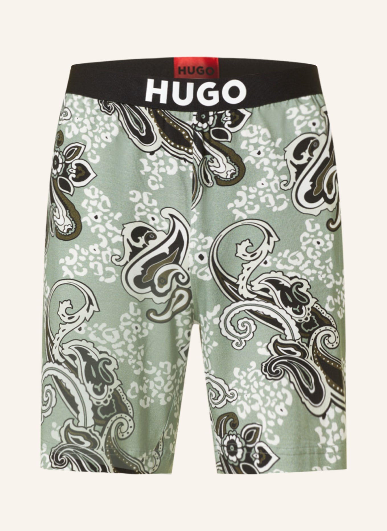 HUGO Pajama shorts, Color: LIGHT GREEN/ BLACK/ WHITE (Image 1)