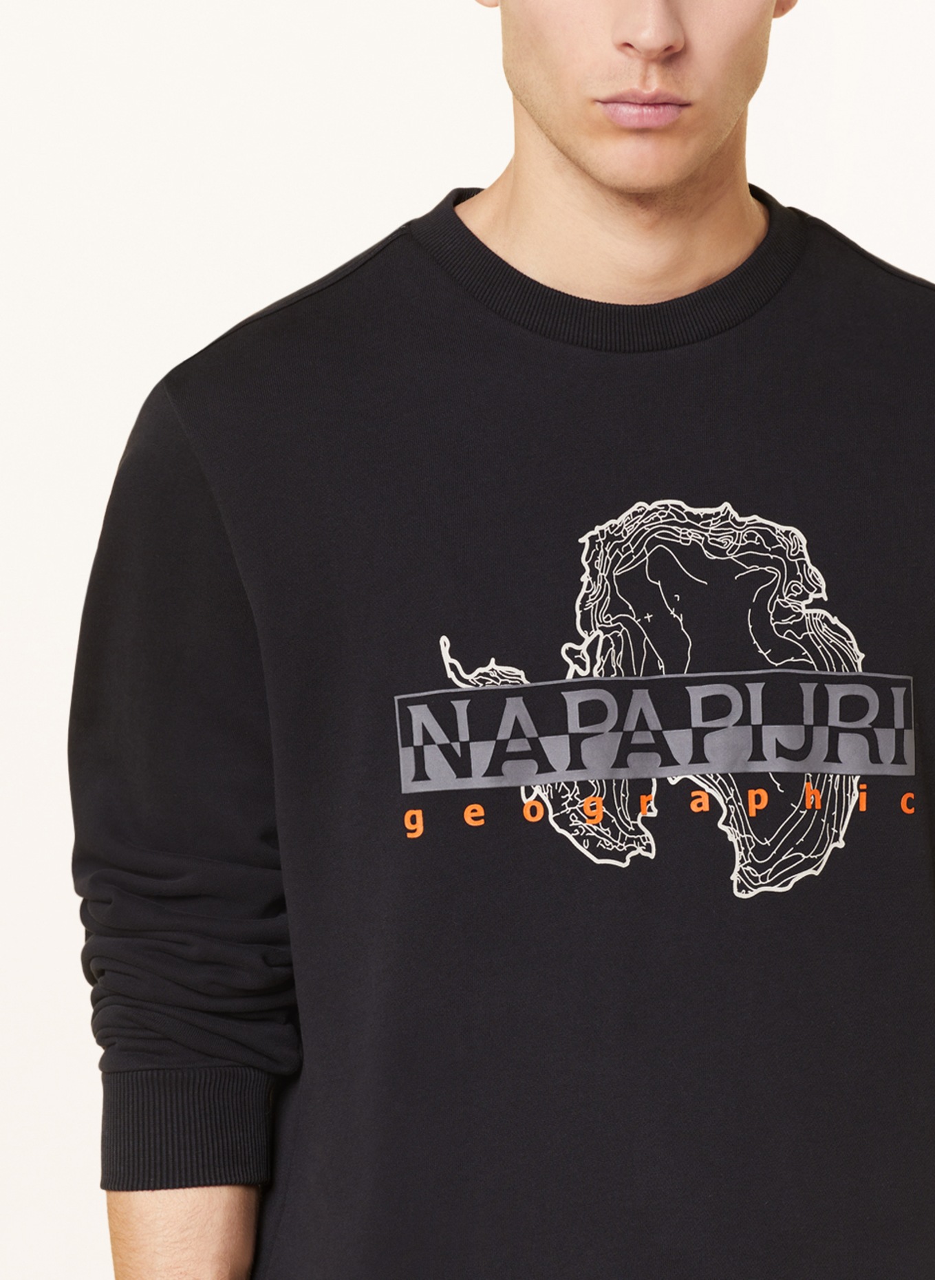 NAPAPIJRI Sweatshirt ICEBERG, Color: BLACK/ GRAY/ ORANGE (Image 4)