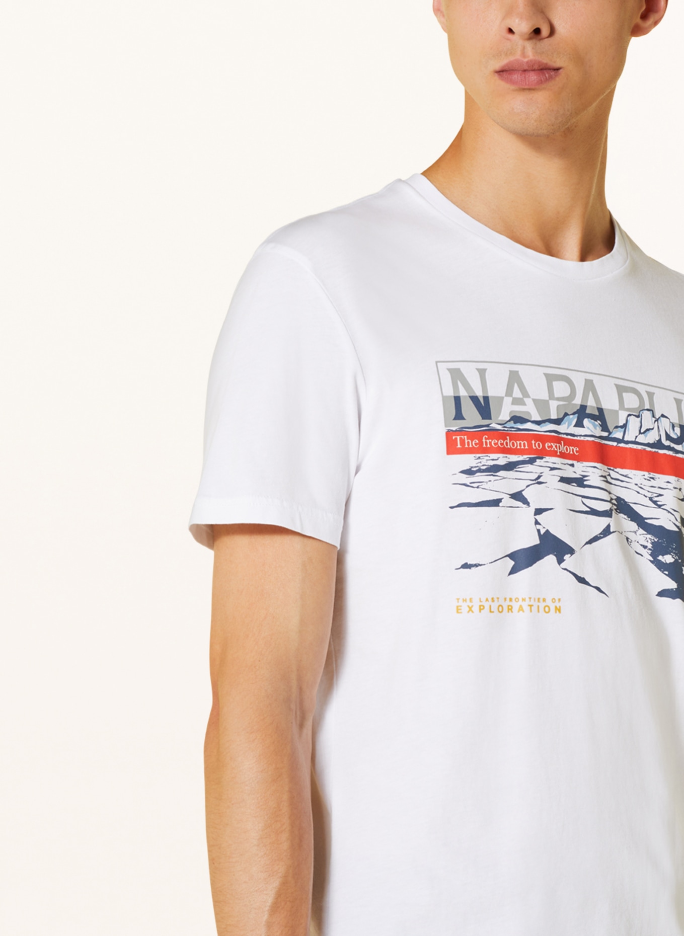 NAPAPIJRI T-Shirt S-FORSTERI, Farbe: WEISS/ DUNKELBLAU/ ROT (Bild 4)