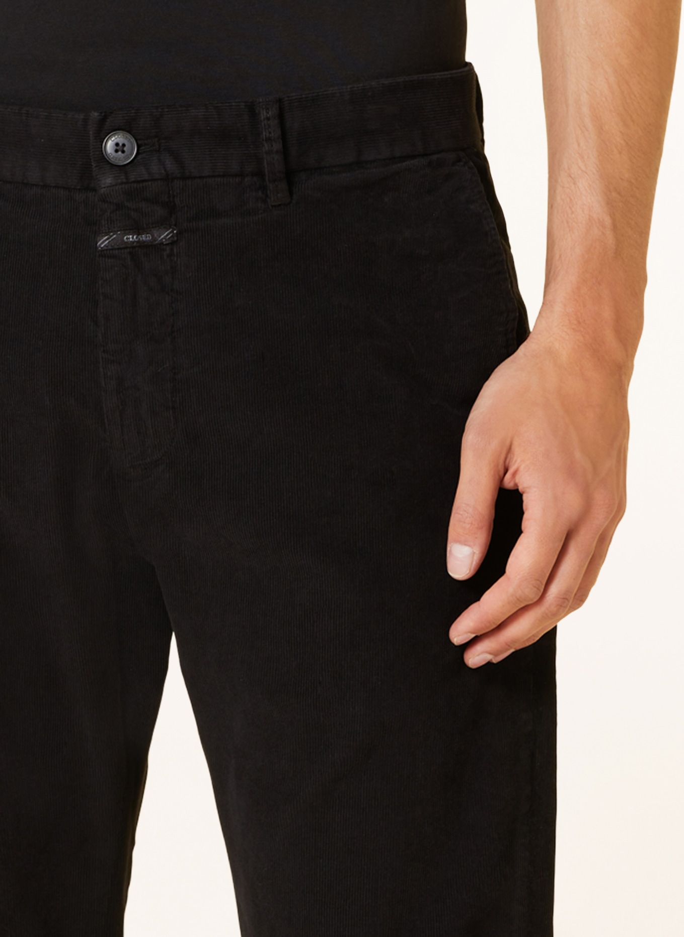 CLOSED Spodnie sztruksowe CLIFTON slim fit, Kolor: CZARNY (Obrazek 5)