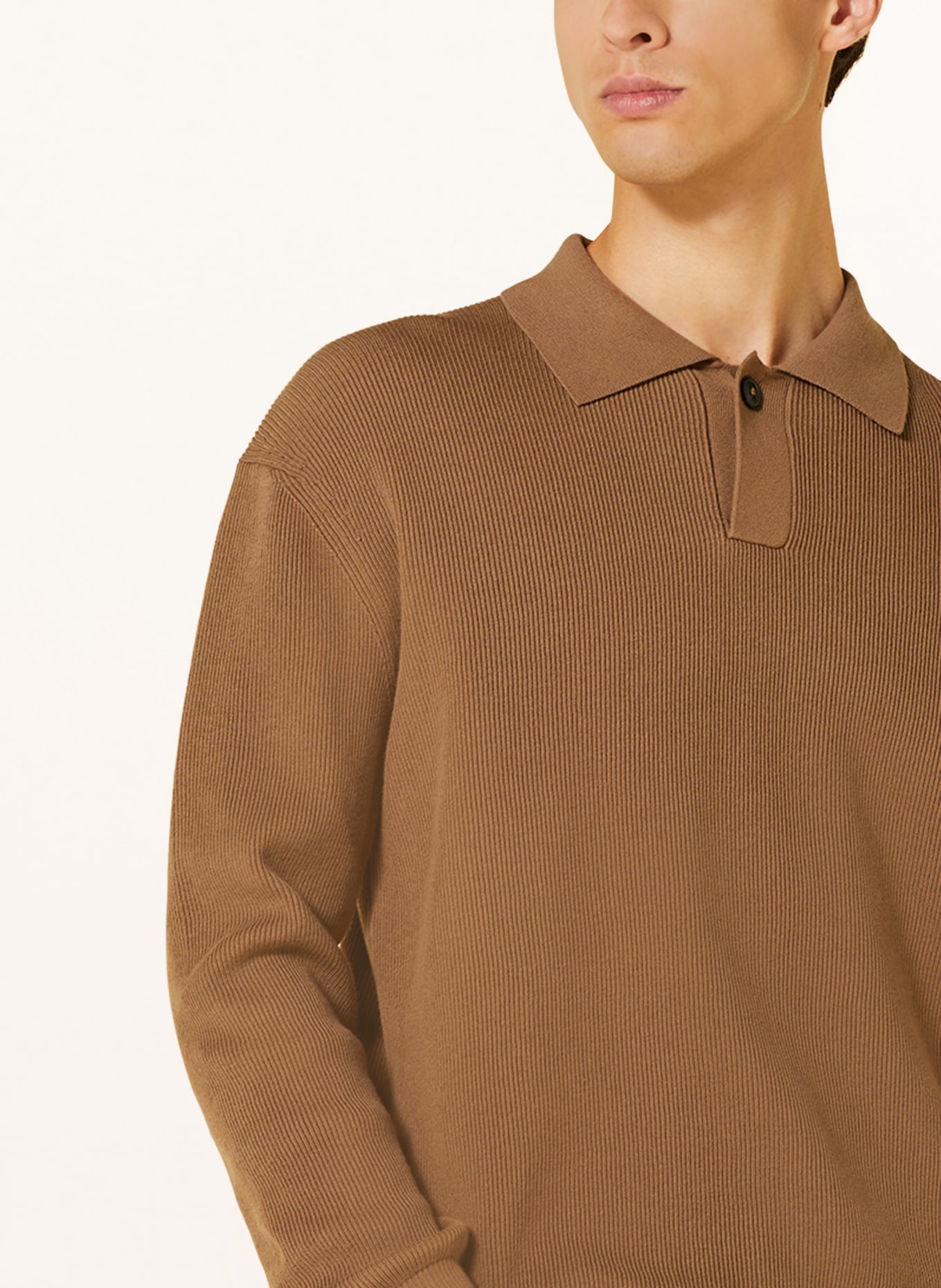 CLOSED Knitted polo shirt, Color: CAMEL (Image 4)