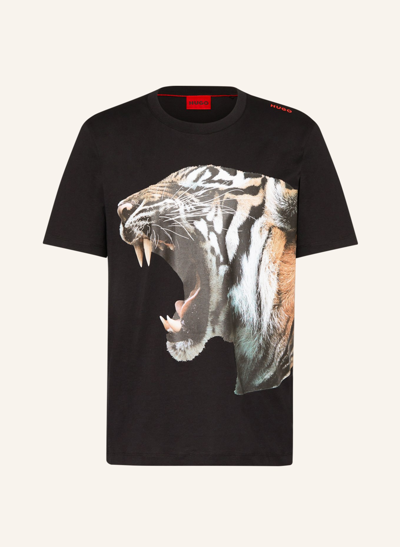 HUGO T-shirt DIGRE, Color: BLACK/ LIGHT BROWN/ WHITE (Image 1)