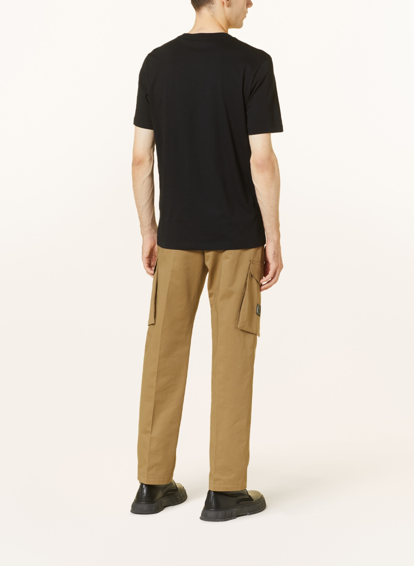 HUGO T-shirt DIGRE, Color: BLACK/ LIGHT BROWN/ WHITE (Image 3)