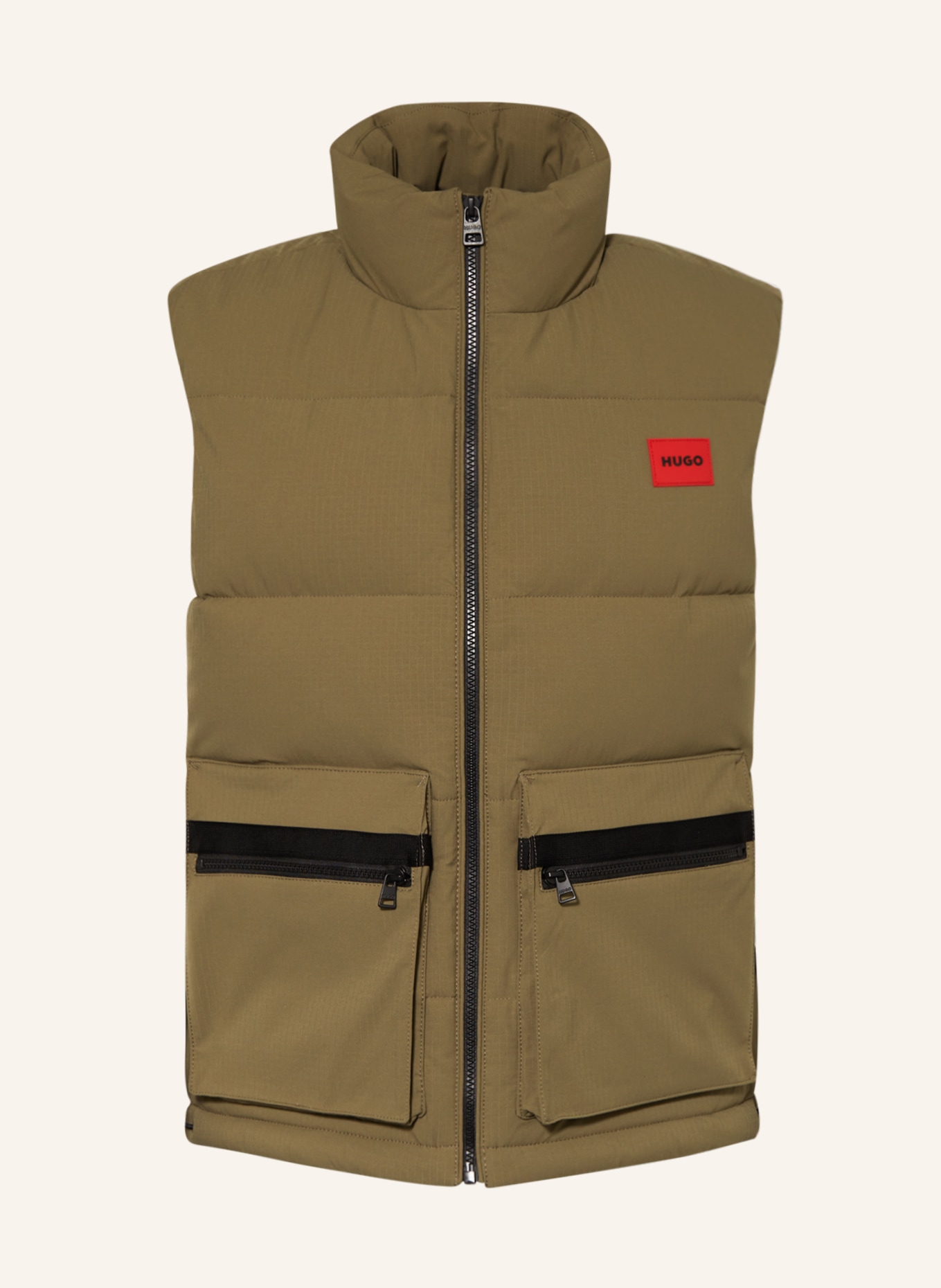 HUGO Quilted vest BALTINO, Color: OLIVE/ BLACK (Image 1)