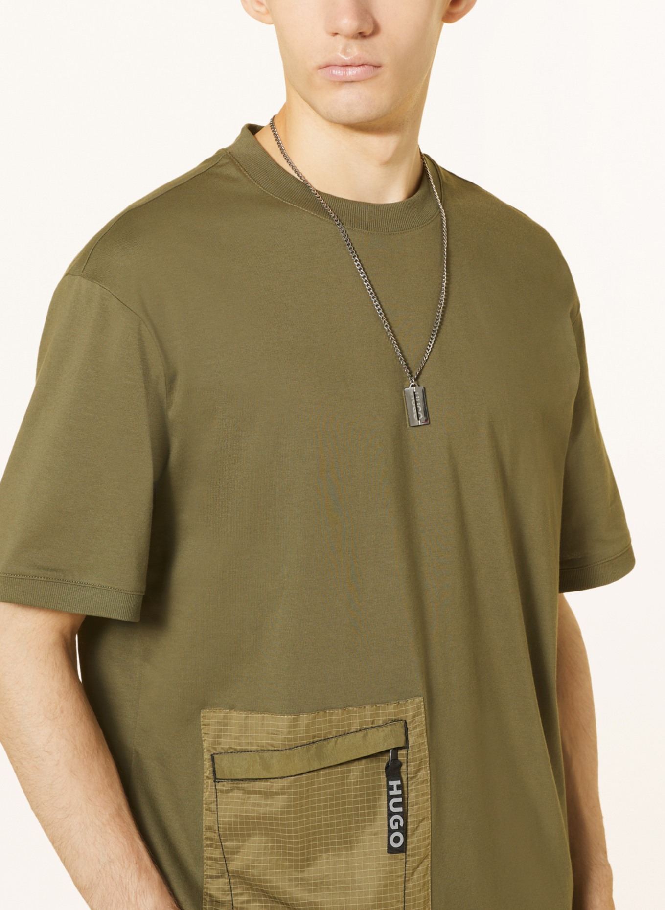 HUGO T-shirt DACERO, Color: OLIVE (Image 4)
