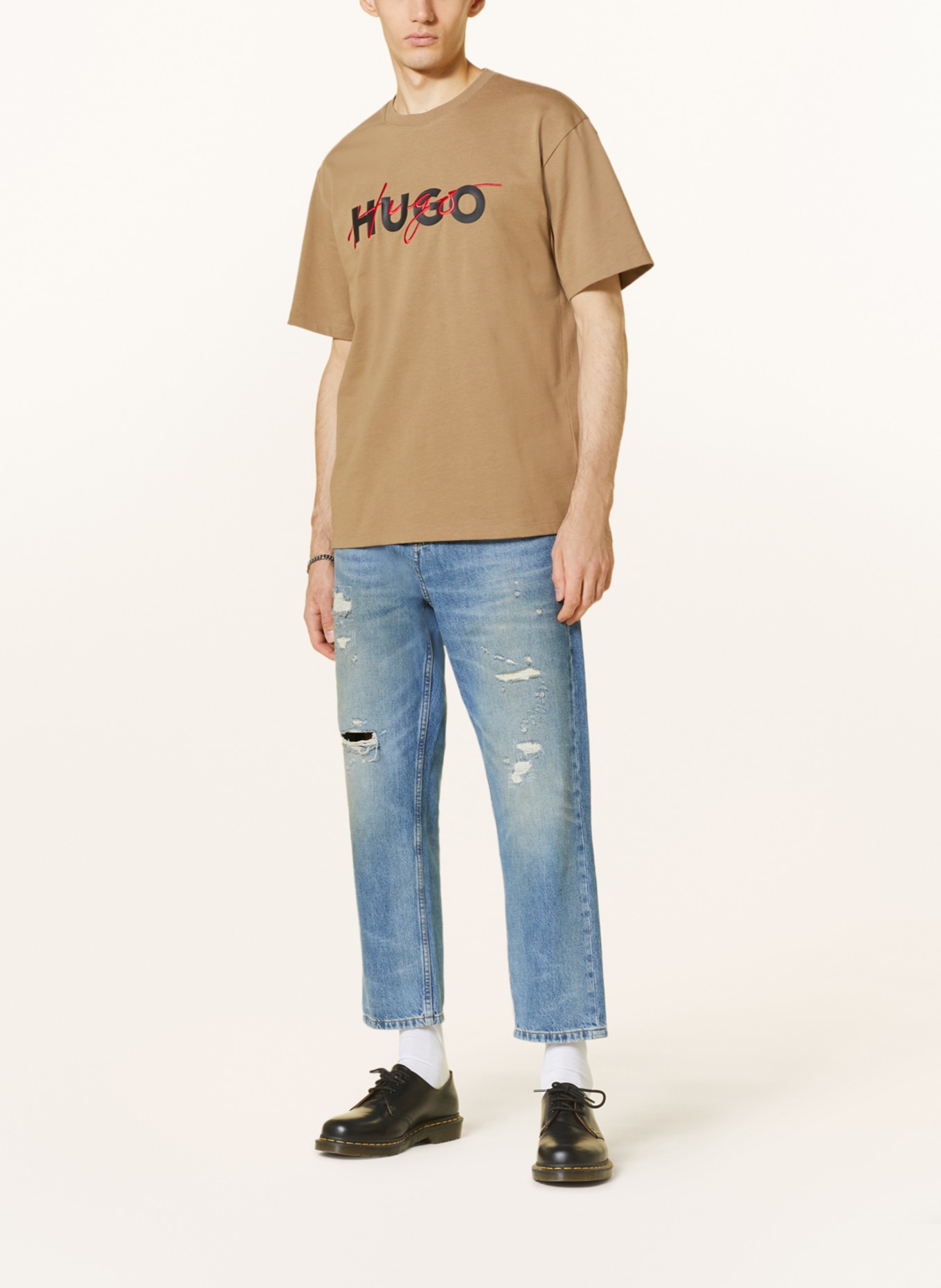 HUGO T-shirt DAKAISHI, Color: LIGHT BROWN (Image 2)