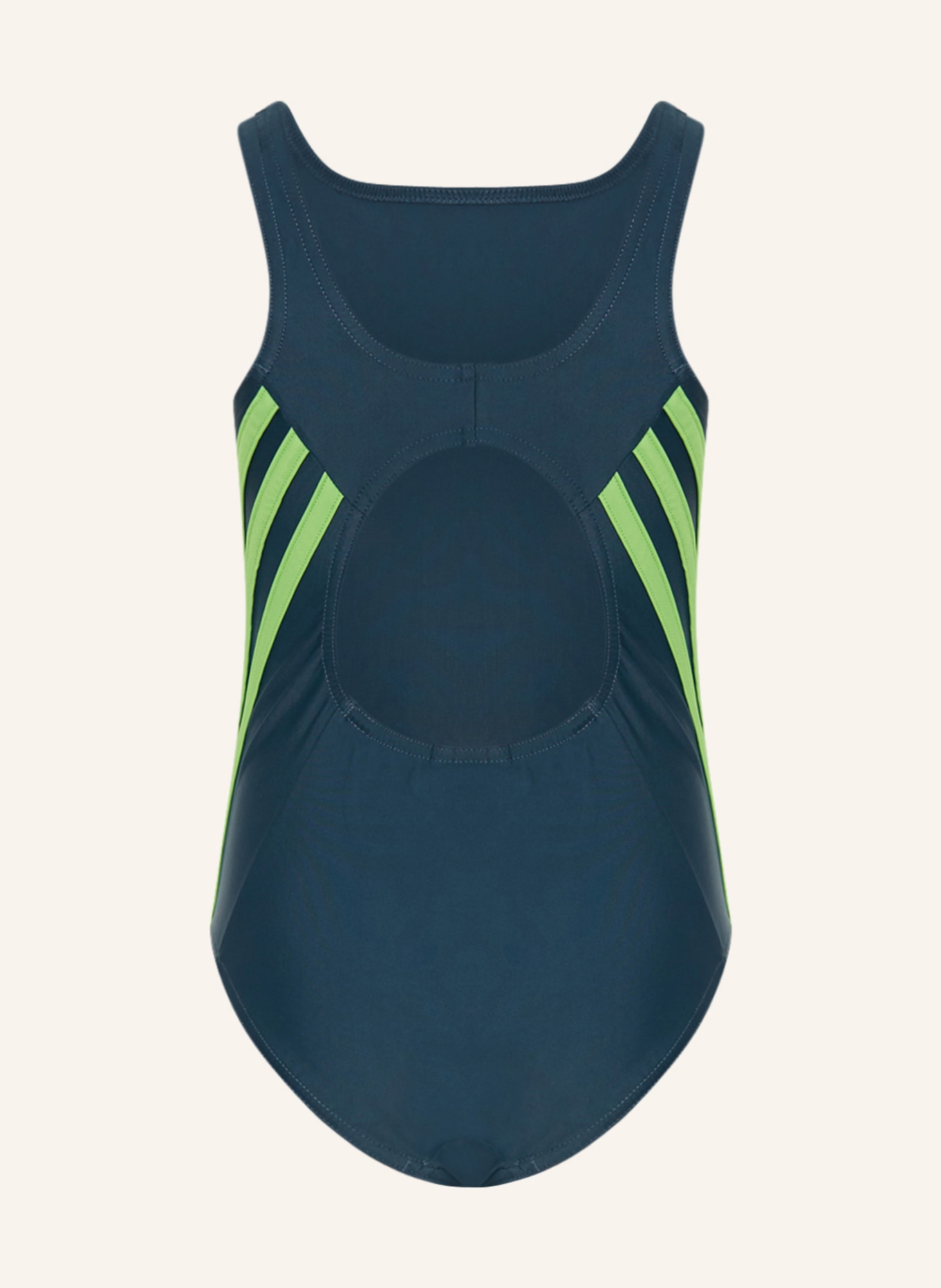 adidas Badeanzug 3-STREIFEN, Farbe: PETROL/ HELLGRÜN (Bild 2)