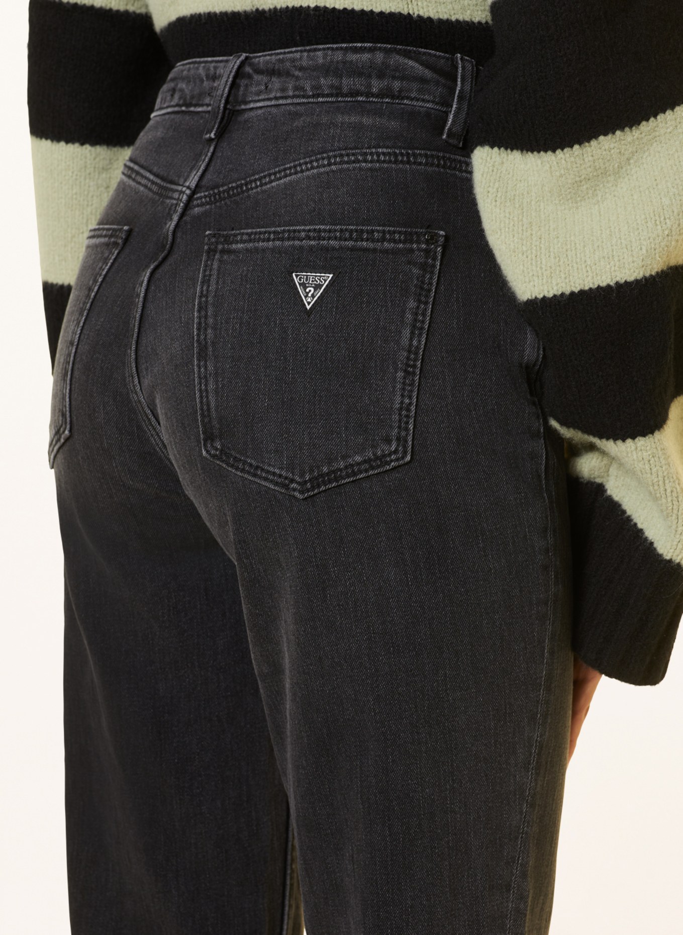 GUESS Mom jeans, Color: AUBK AUTHENTIC BLACK (Image 5)