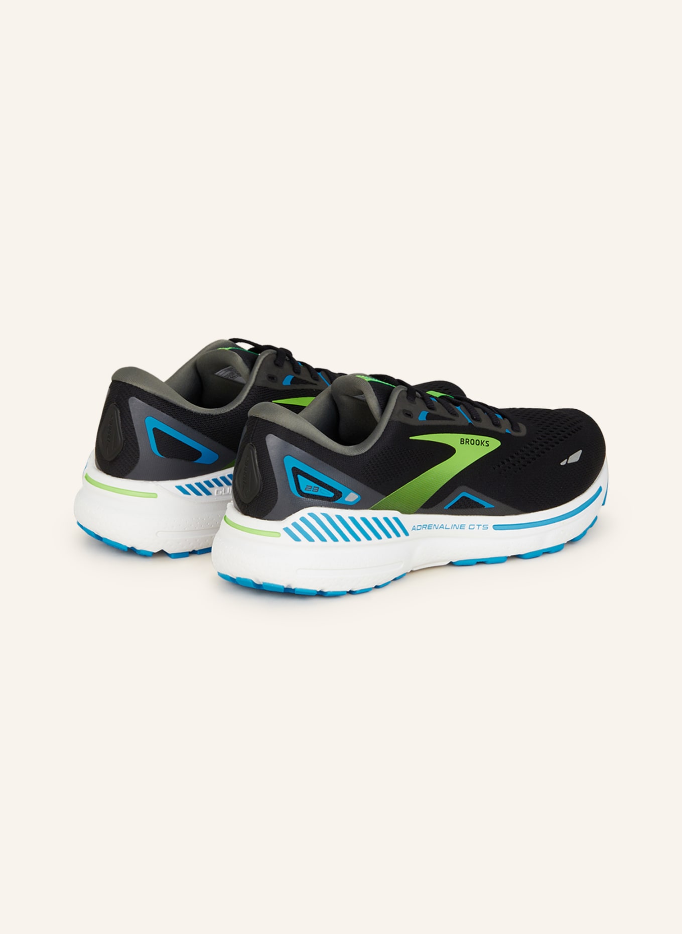 BROOKS Running shoes ADRENALINE GTS 23, Color: BLACK/ LIGHT GREEN/ BLUE (Image 2)
