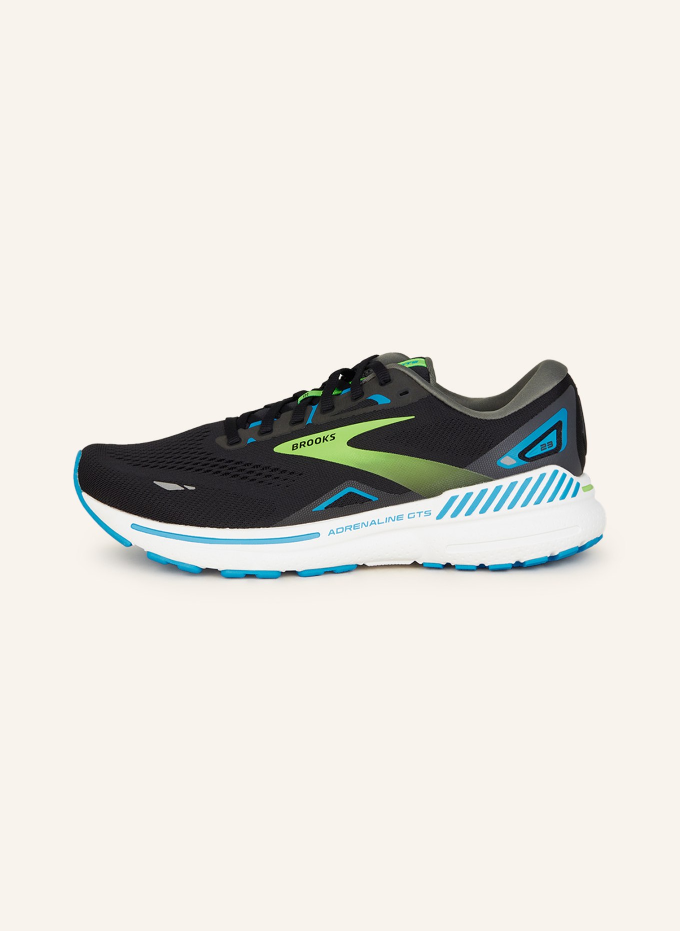 BROOKS Running shoes ADRENALINE GTS 23, Color: BLACK/ LIGHT GREEN/ BLUE (Image 4)