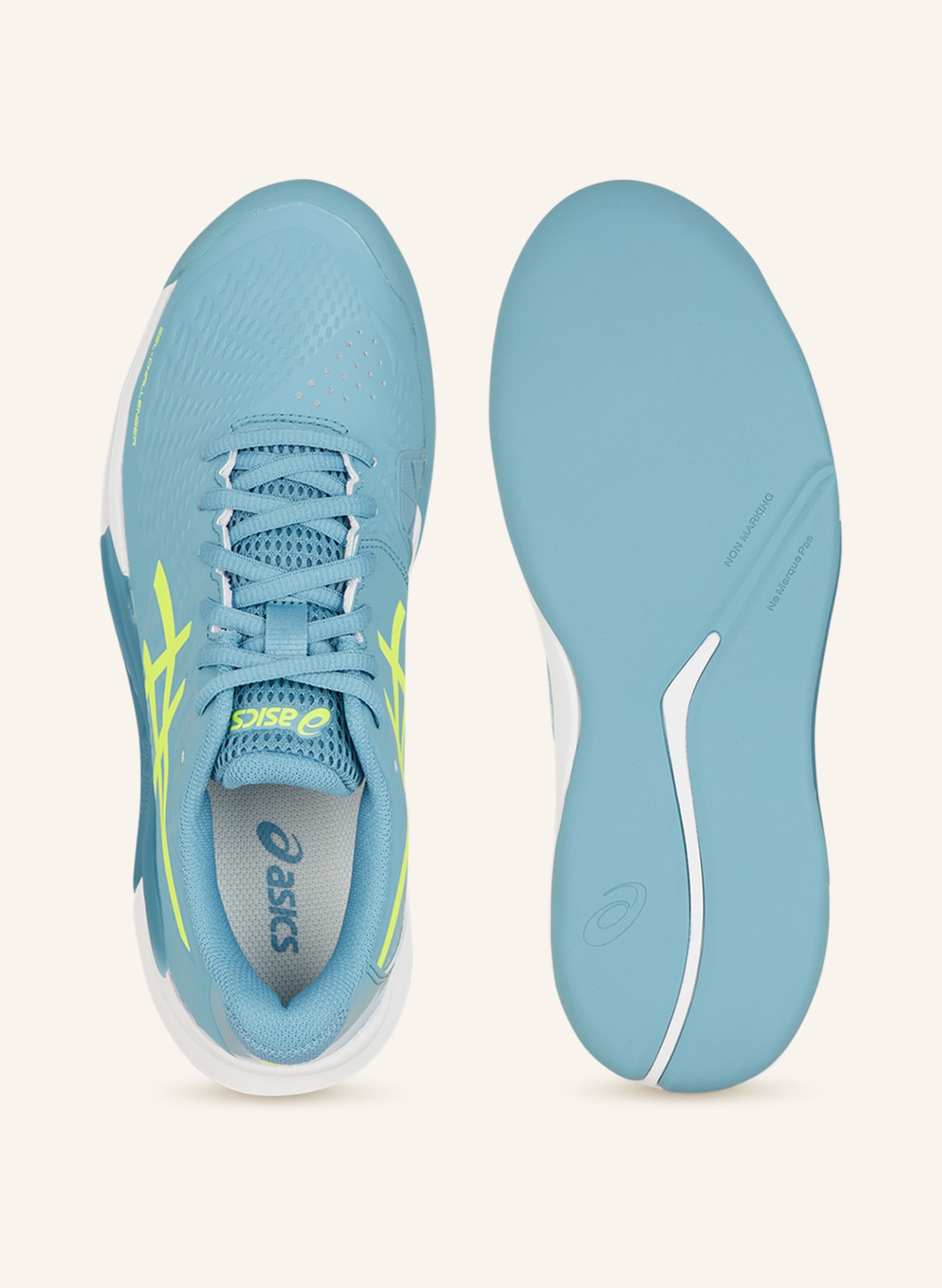 ASICS Tennis shoes GEL-CHALLENGER 14 INDOOR, Color: TURQUOISE/ NEON YELLOW (Image 5)