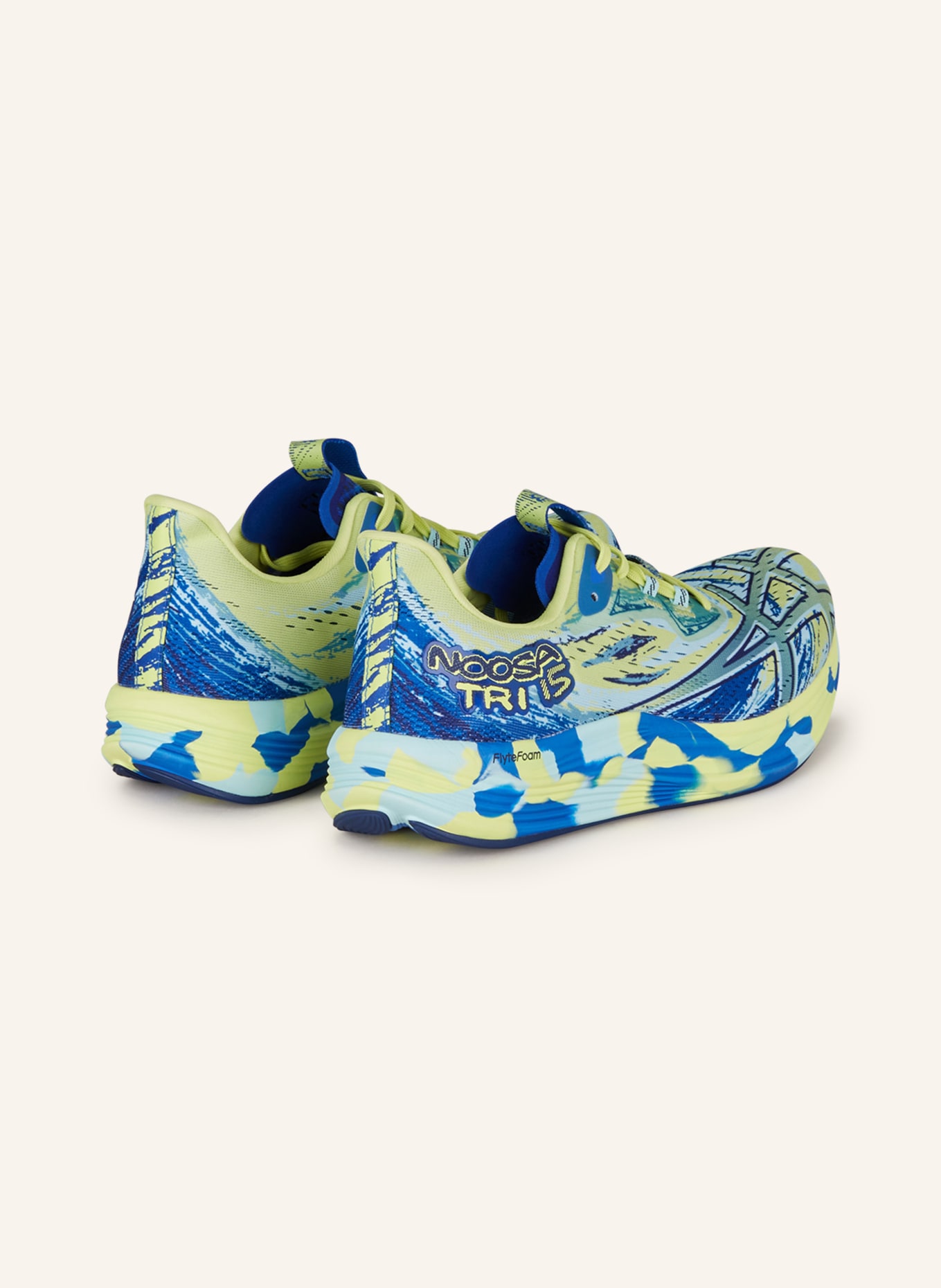 Blue neon cheap yellow shoes