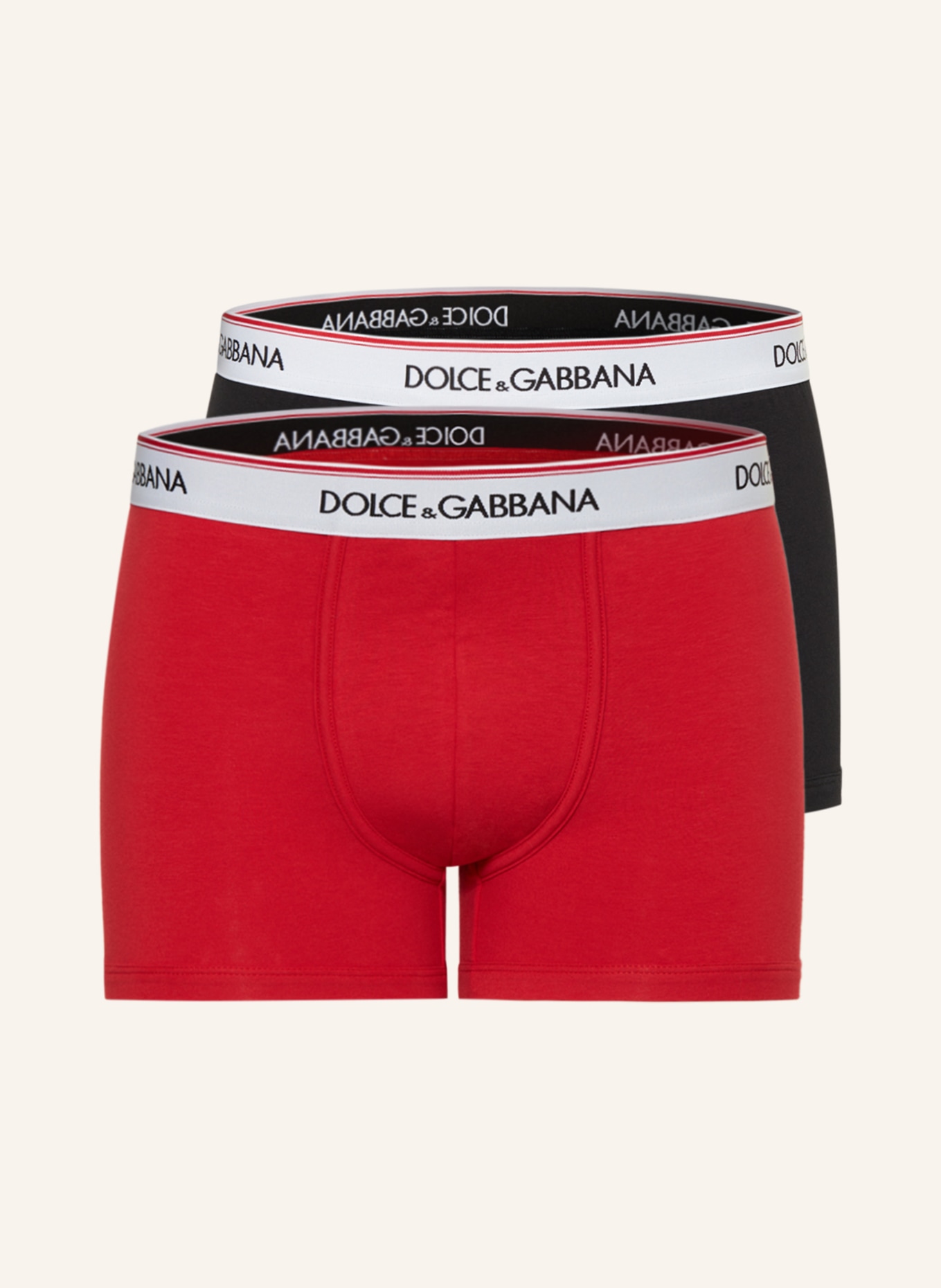 DOLCE & GABBANA 2-pack boxer shorts, Color: RED/ BLACK (Image 1)