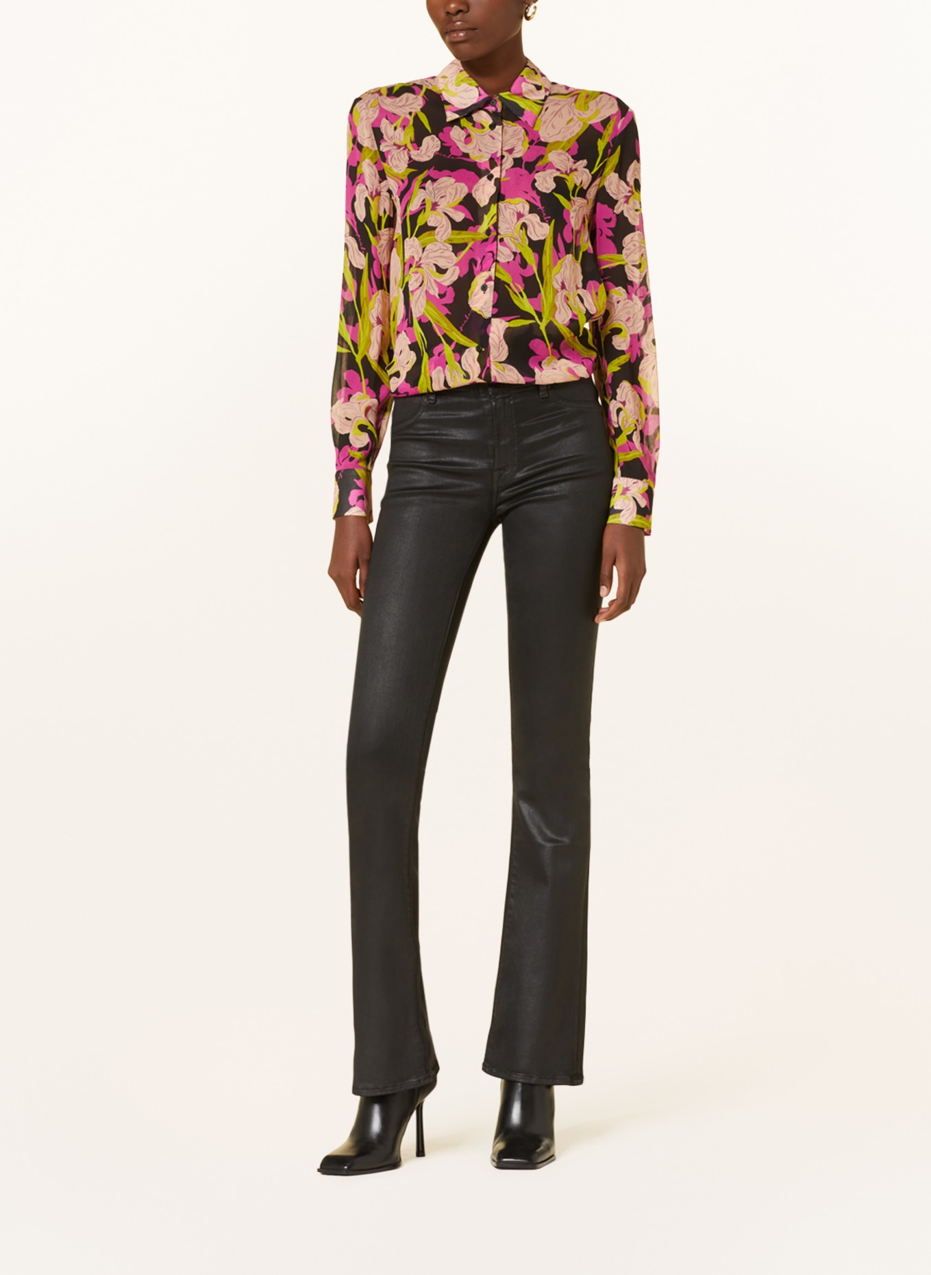 PINKO Shirt blouse SMORZARE, Color: BLACK/ FUCHSIA/ LIGHT ORANGE (Image 2)