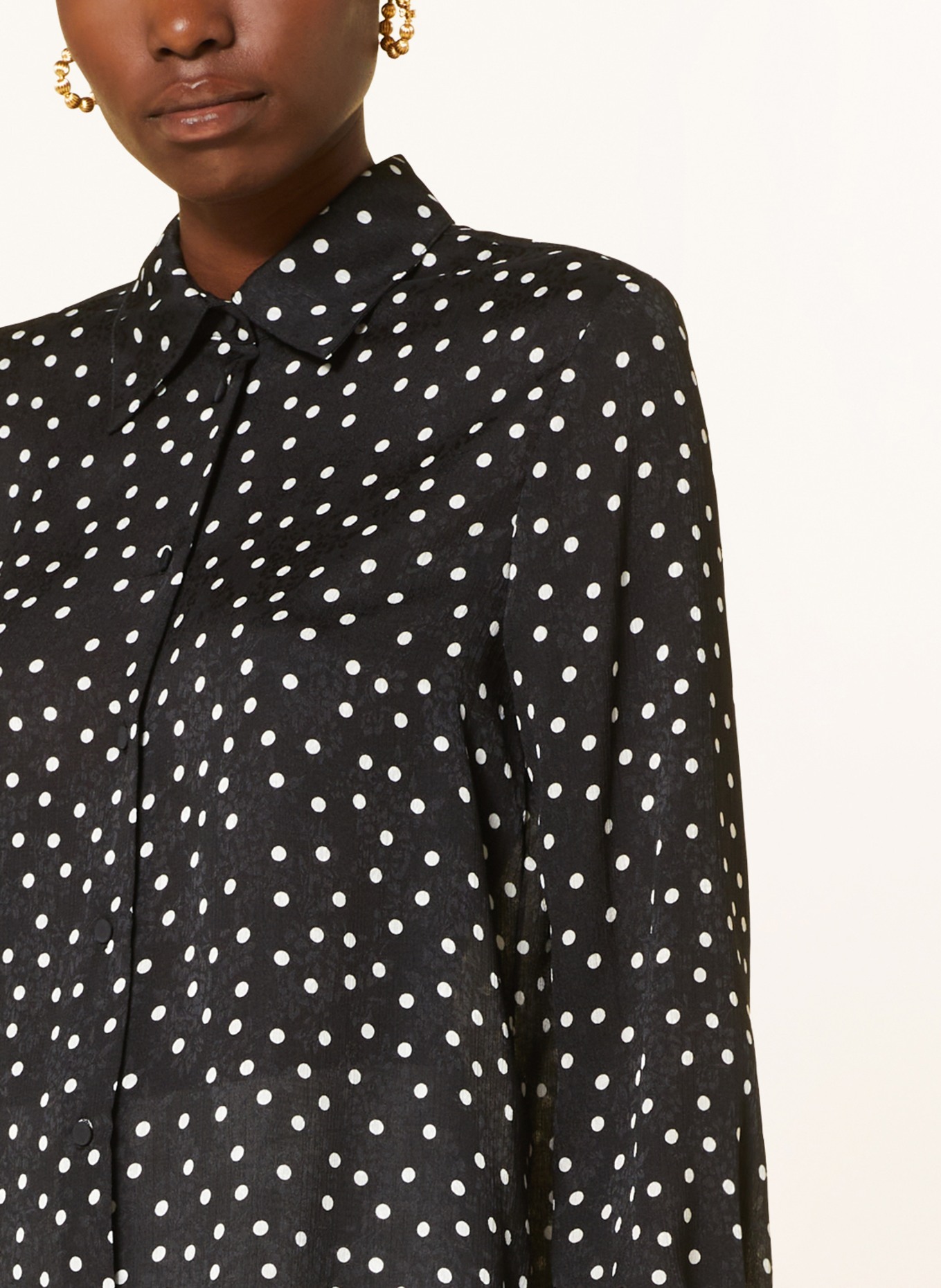 PINKO Shirt blouse SMORZARE in jacquard, Color: BLACK/ WHITE (Image 4)