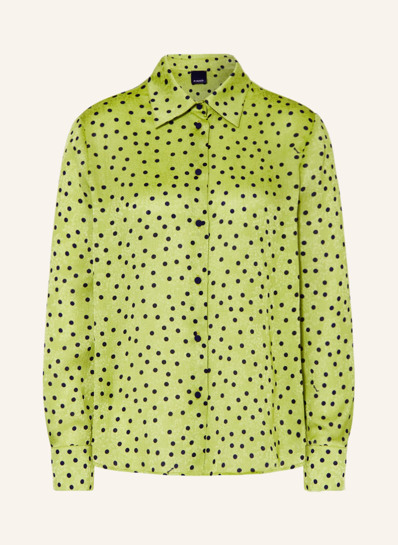 PINKO Shirt blouse SMORZARE in jacquard, Color: GREEN/ BLACK (Image 1)