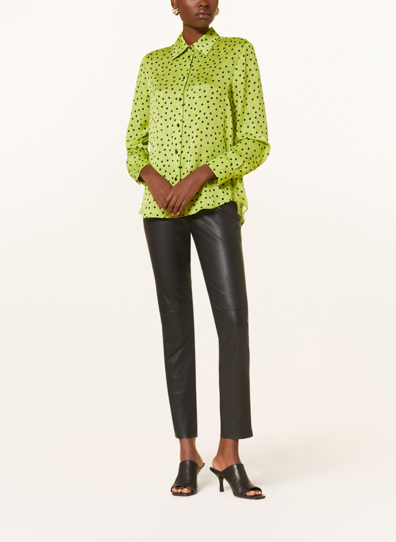 PINKO Shirt blouse SMORZARE in jacquard, Color: GREEN/ BLACK (Image 2)