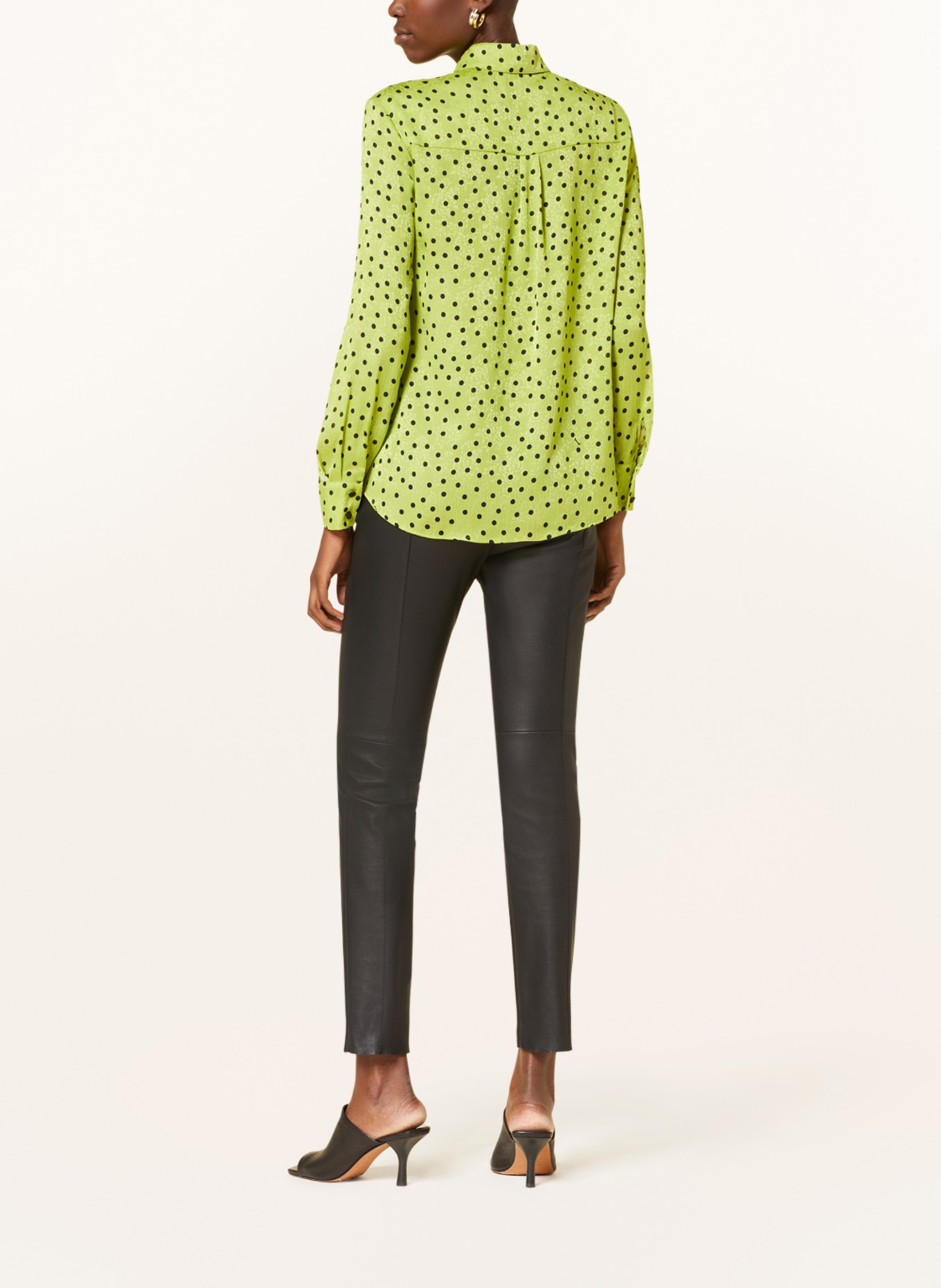 PINKO Shirt blouse SMORZARE in jacquard, Color: GREEN/ BLACK (Image 3)
