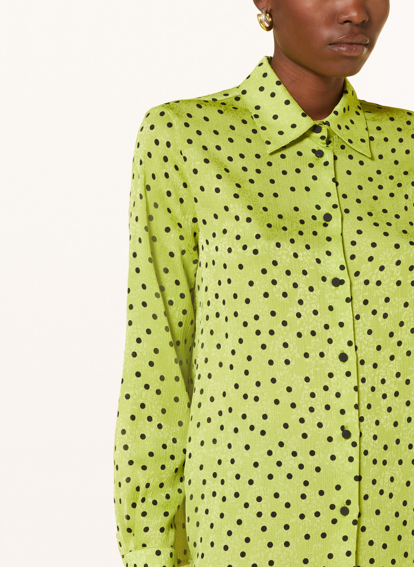 PINKO Shirt blouse SMORZARE in jacquard, Color: GREEN/ BLACK (Image 4)