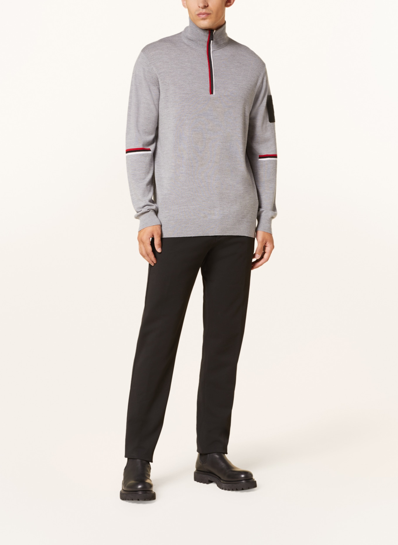 toni sailer Half-zip sweater MAGNUS in merino wool, Color: GRAY (Image 2)
