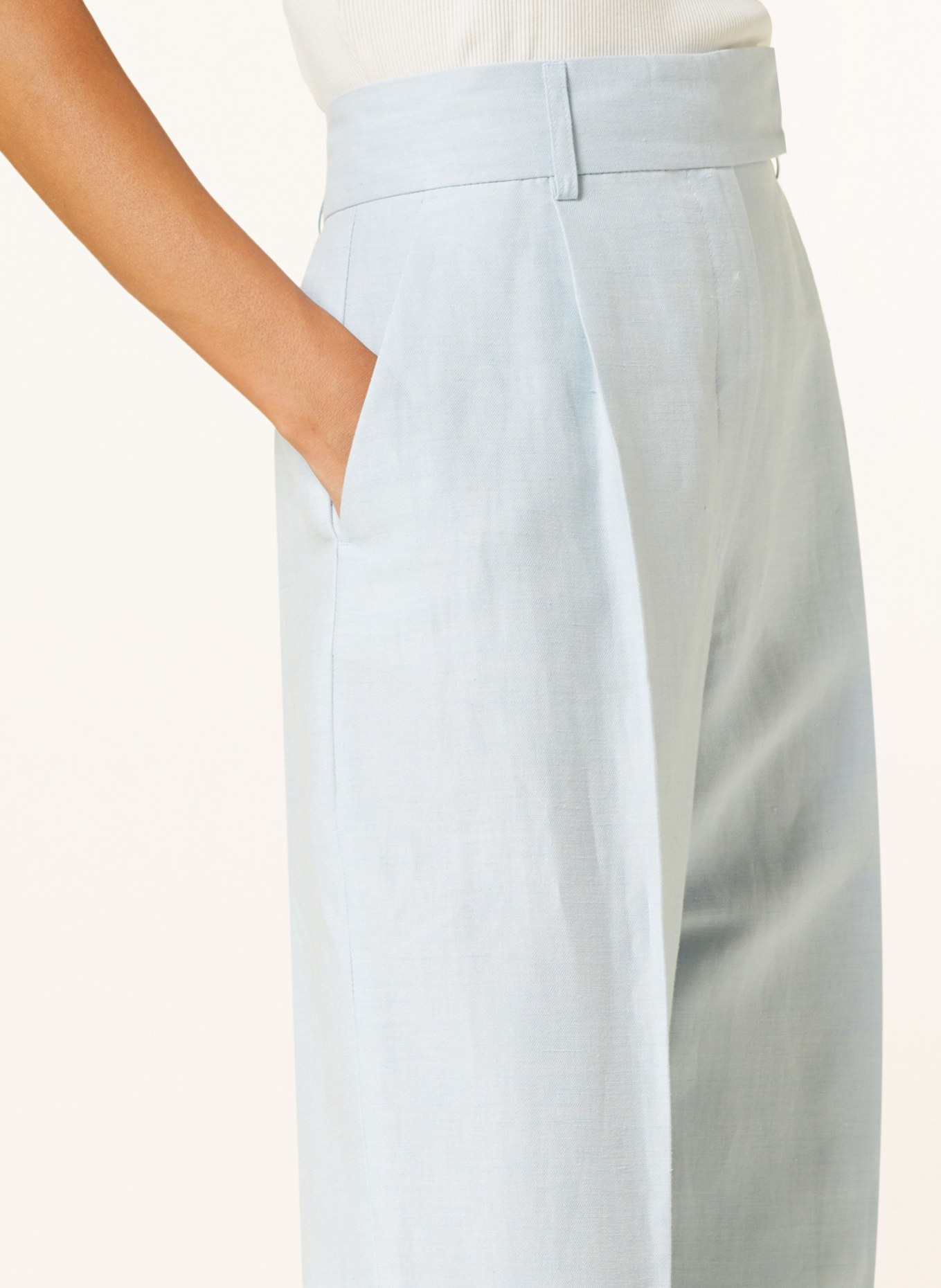 DAY BIRGER et MIKKELSEN Wide leg trousers CHARLES with linen, Color: LIGHT BLUE (Image 5)