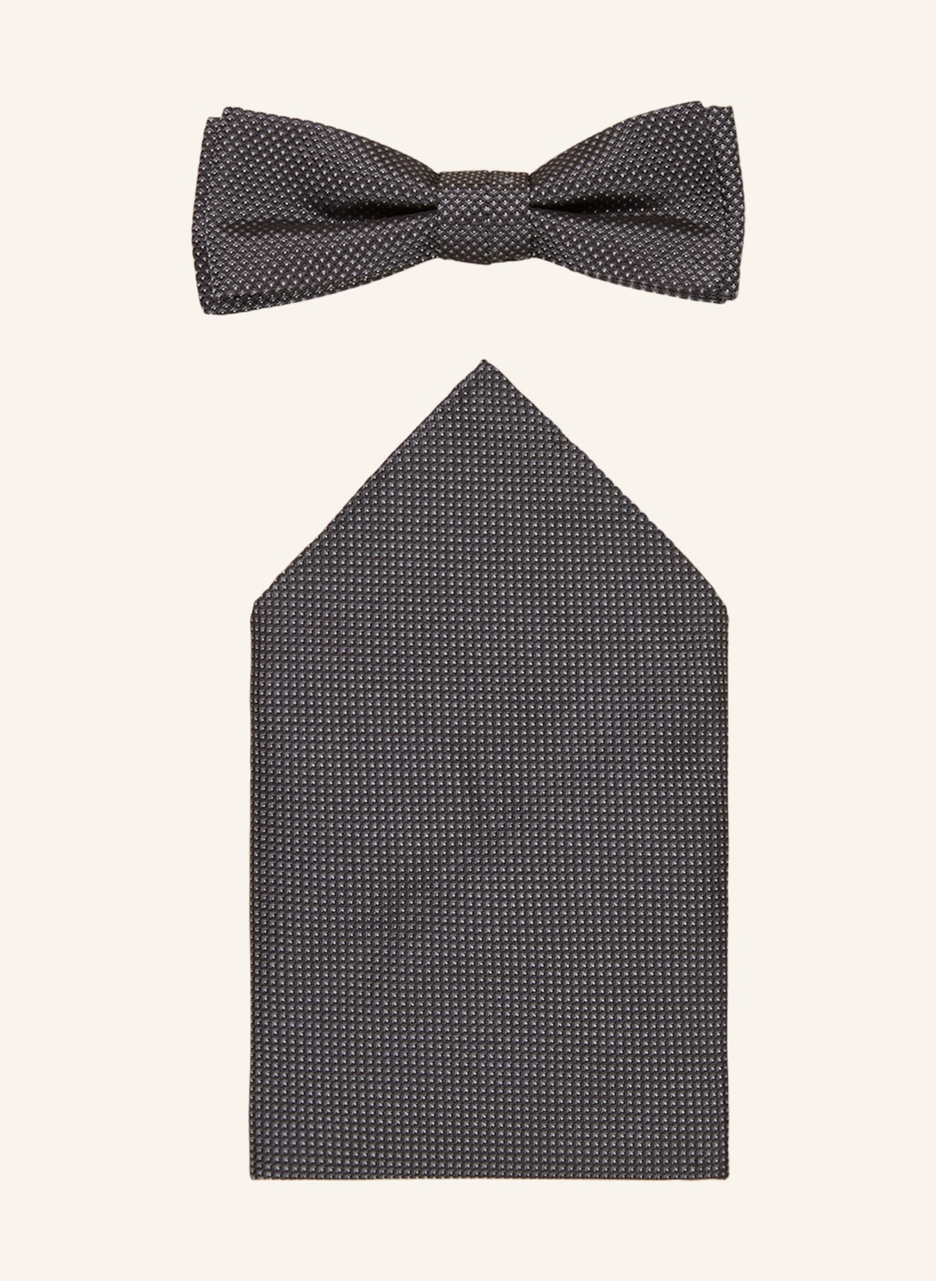 BOSS Set: Bow tie and pocket square, Color: SILVER (Image 1)