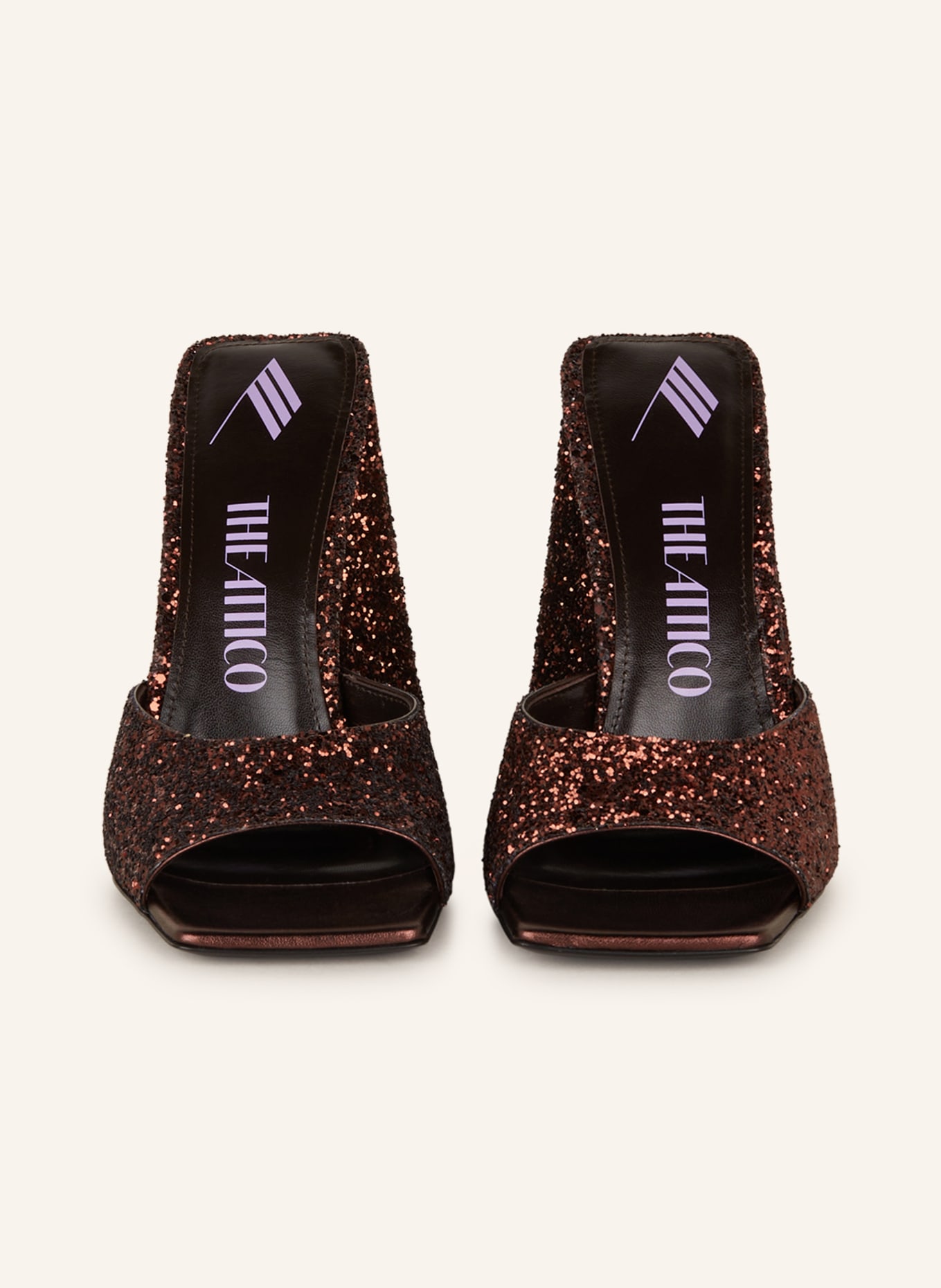 THE ATTICO Klapki typu mules DEVON: BRĄZOWY