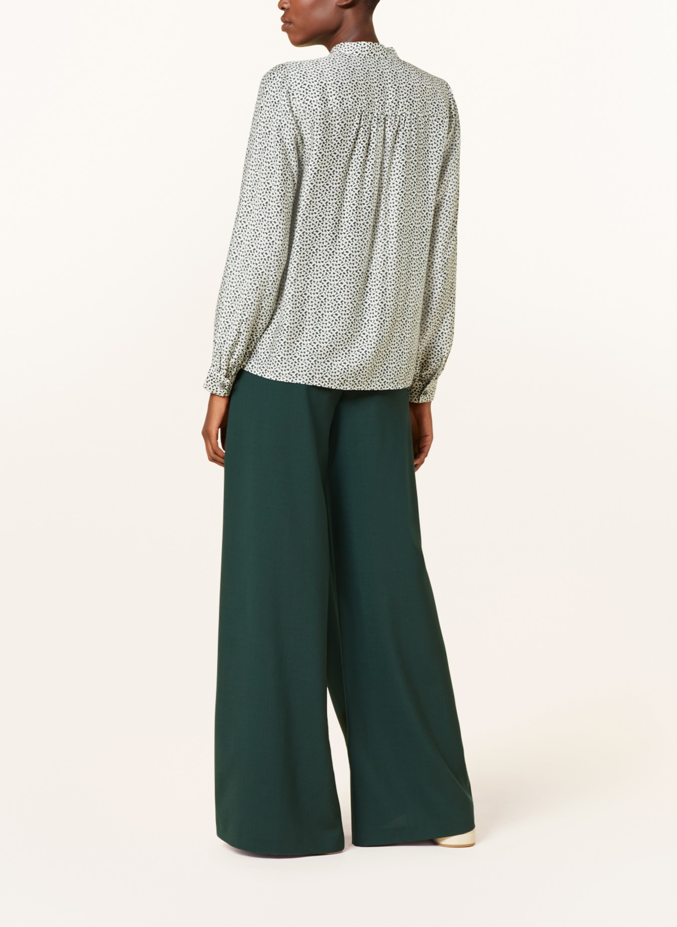 CLOSED Blouse, Color: WHITE/ DARK GREEN (Image 3)