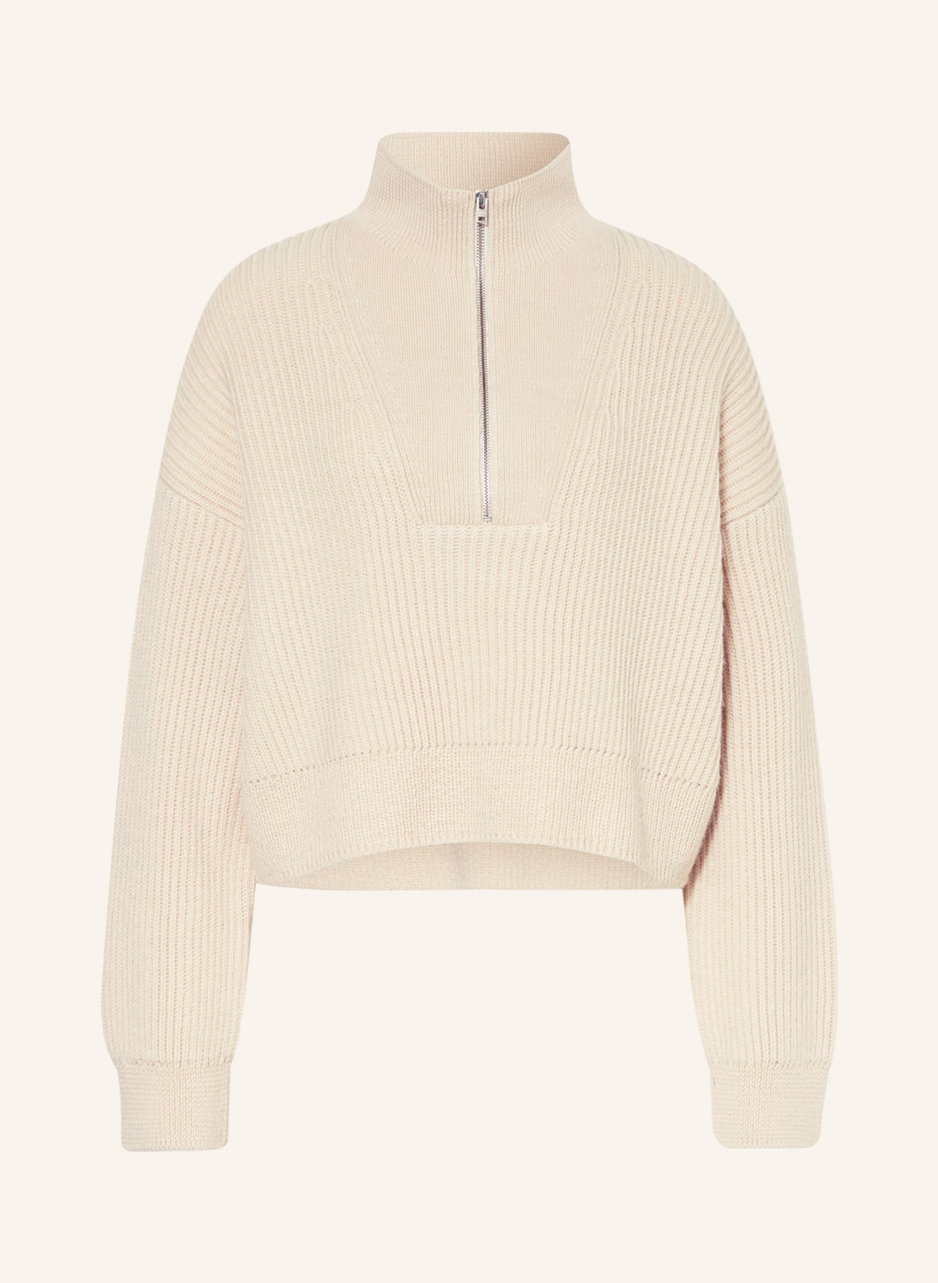 CLOSED Half-zip sweater, Color: CREAM (Image 1)